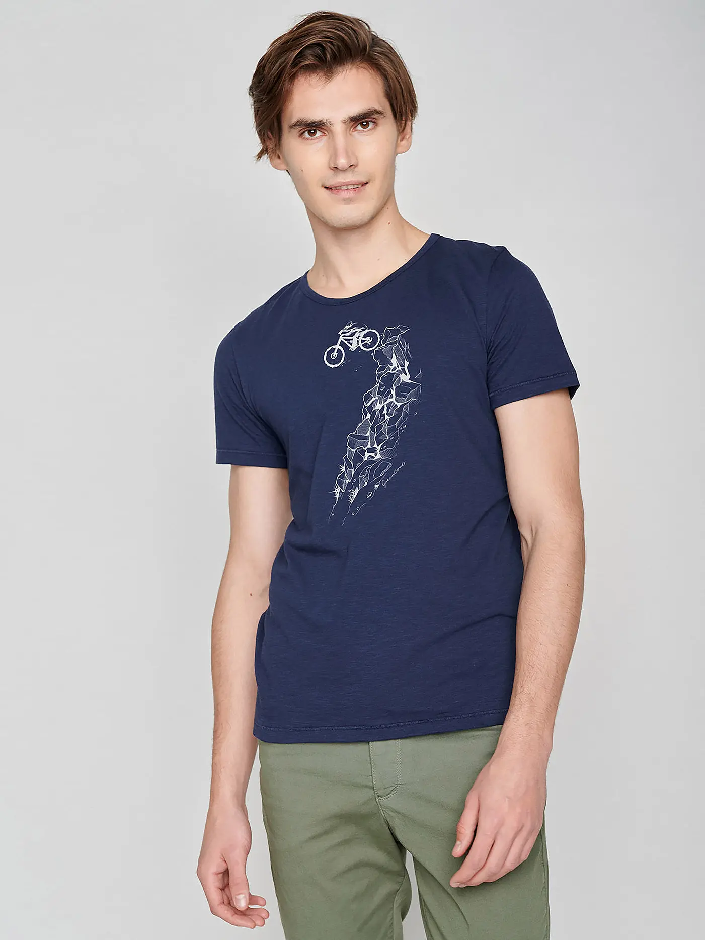 GREENBOMB | T-Shirt  BIKE ROCK JUMP | blau