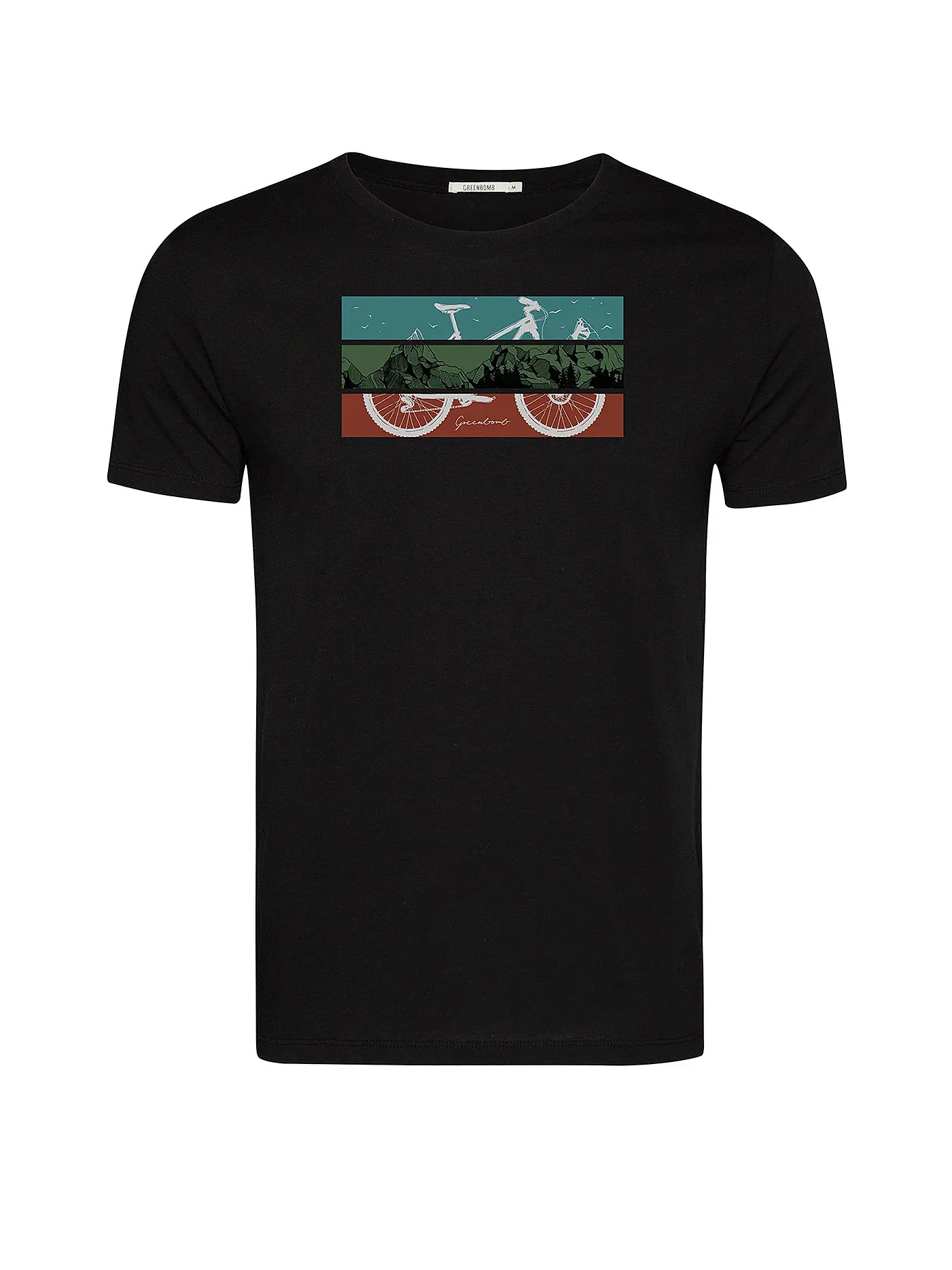 GREENBOMB | T-Shirt BIKE MOUNTAIN | schwarz