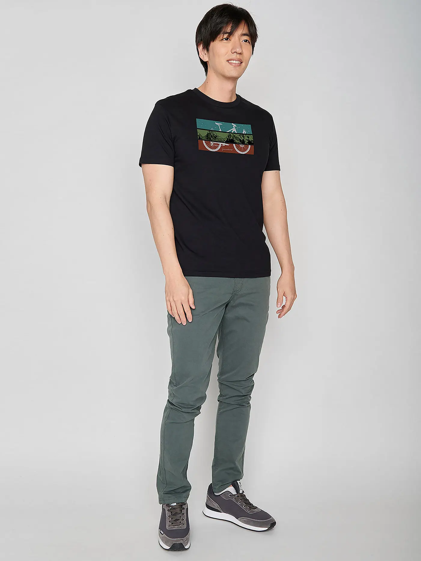 GREENBOMB | T-Shirt BIKE MOUNTAIN | schwarz