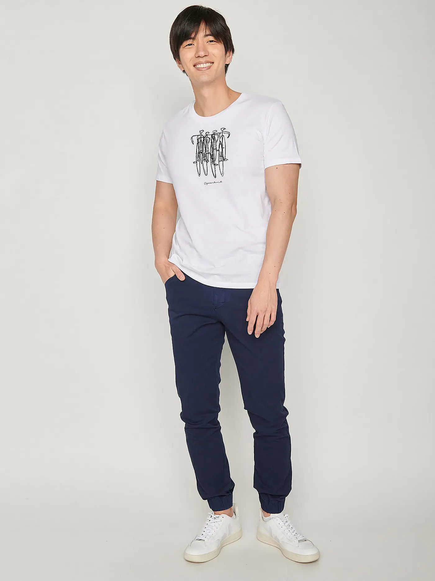 GREENBOMB | T-Shirt BIKE SKETCH | weiss