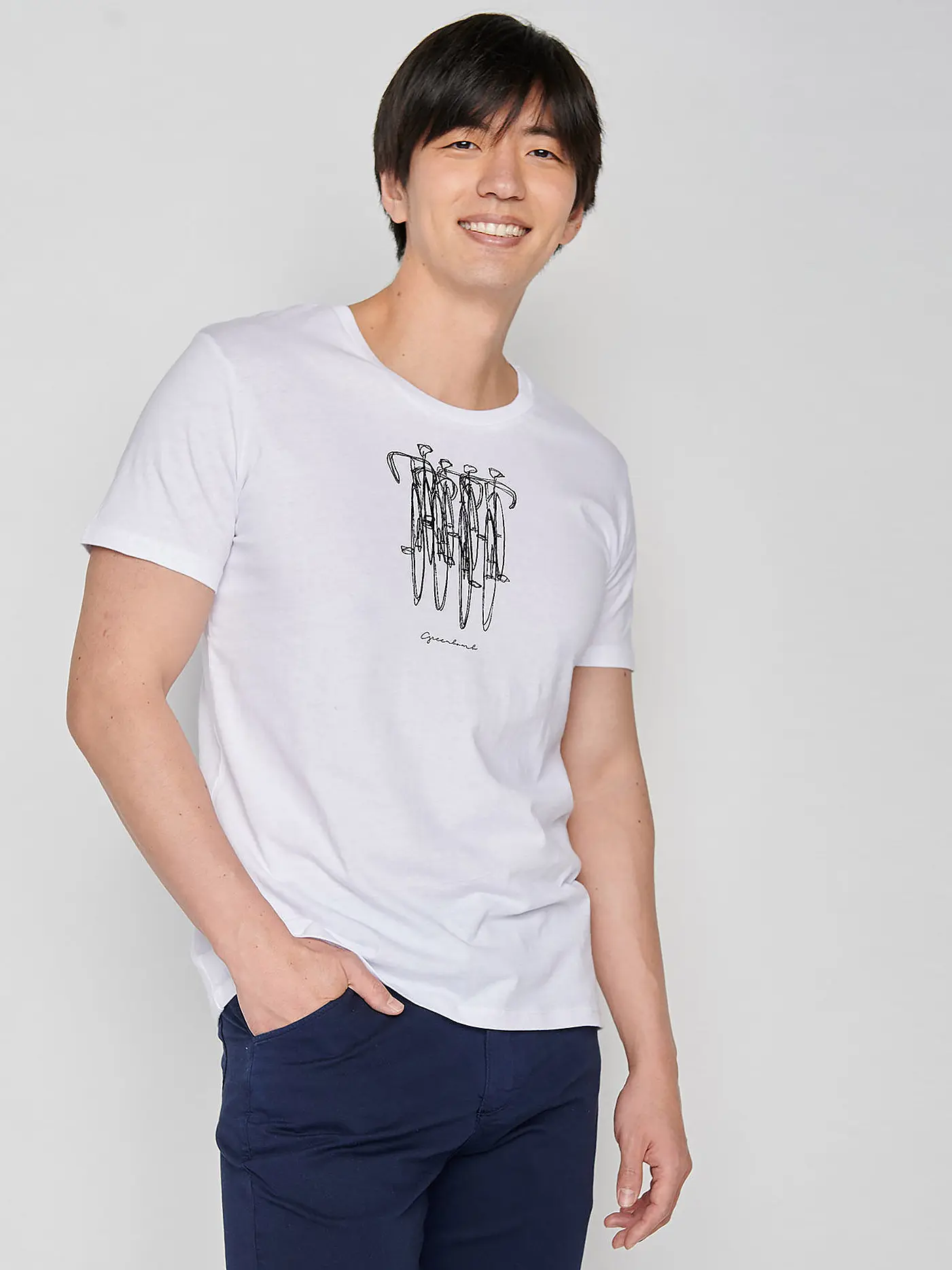 GREENBOMB | T-Shirt BIKE SKETCH | weiss