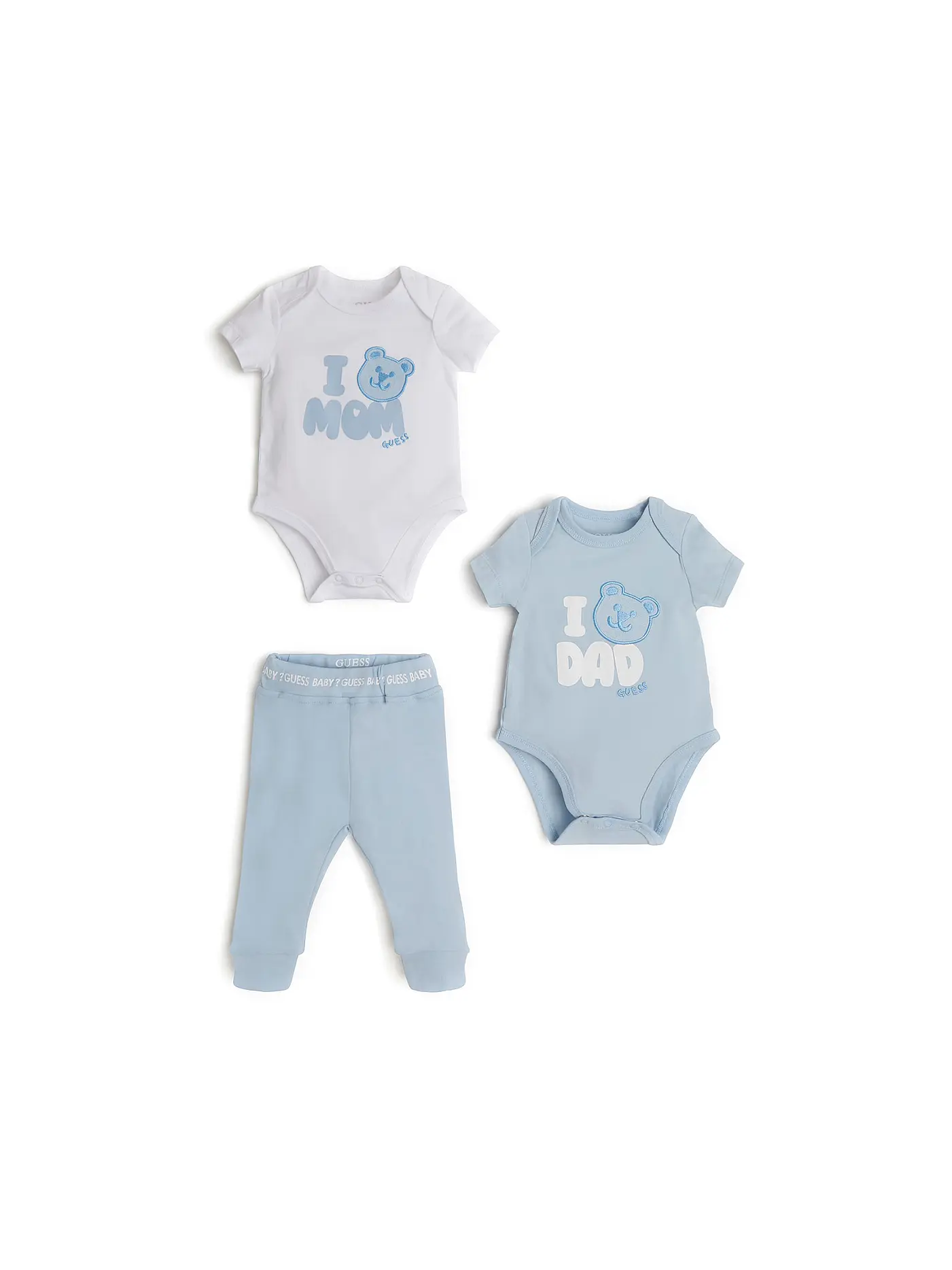 GUESS | Baby Set  3 teilig  Bodys und Hose | hellblau
