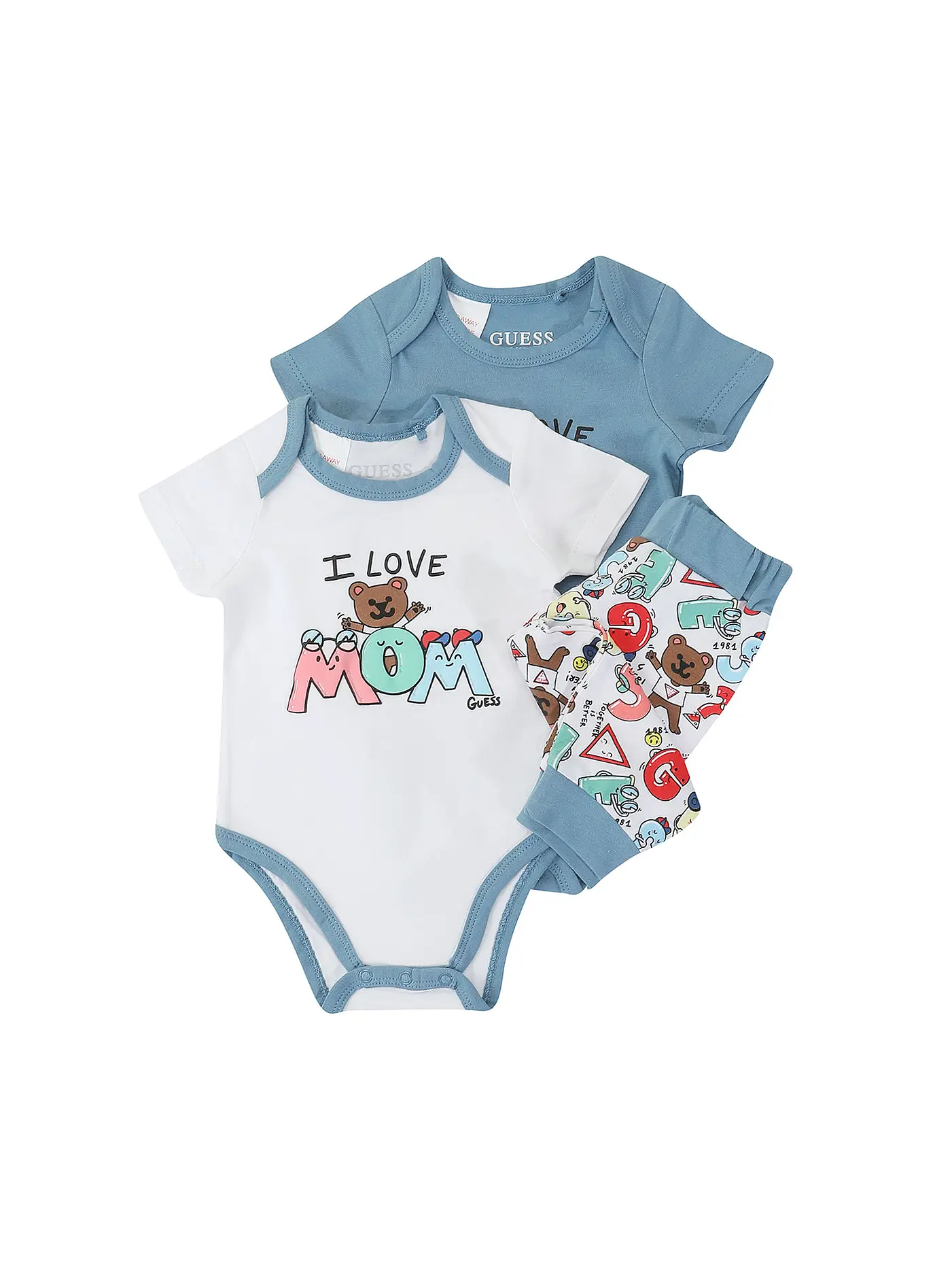 GUESS | Baby Set 2 teilig Baby Bodys Hose  | blau