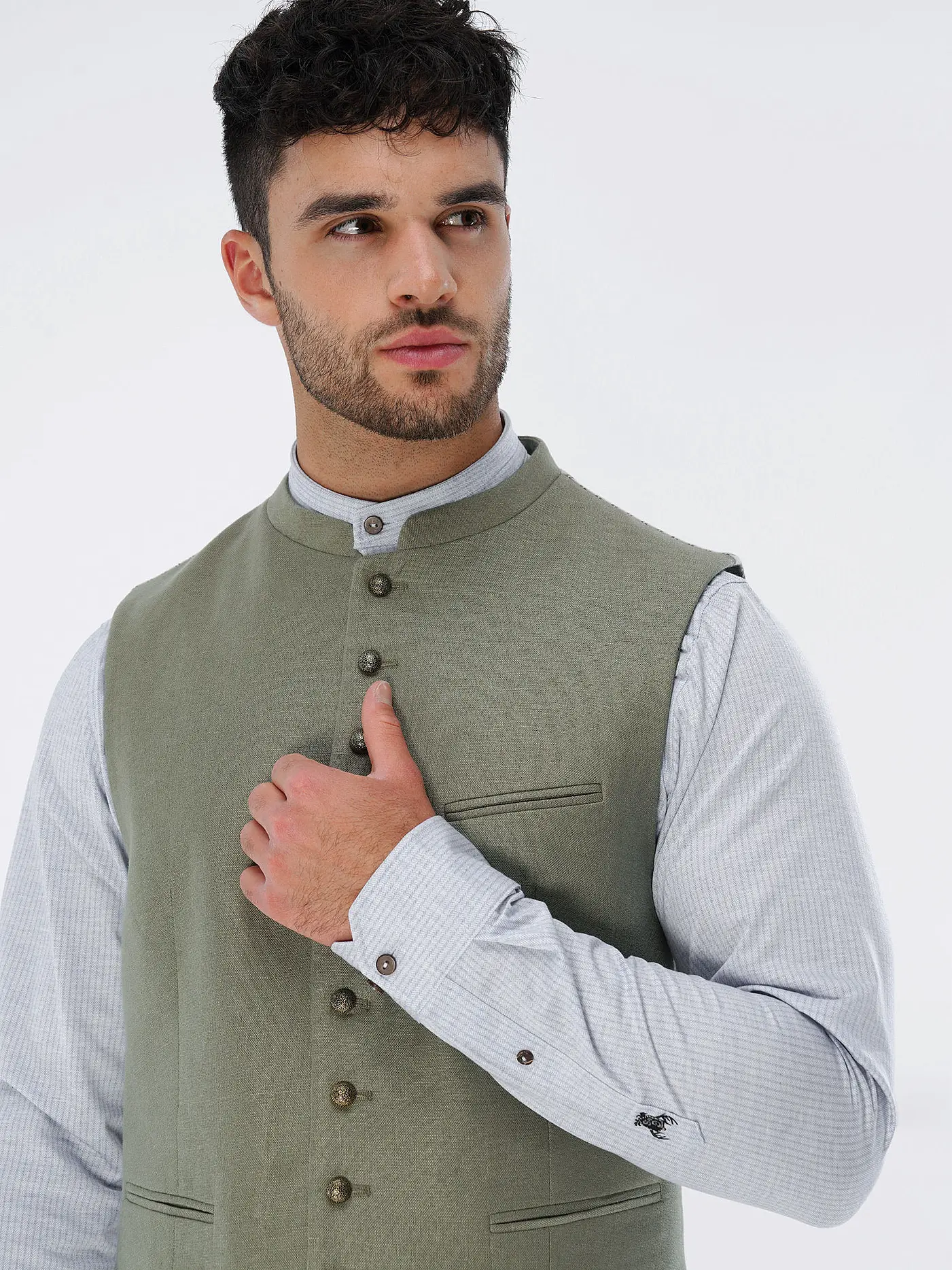 GWEIH & SILK | Trachtenhemd Tailored Fit  ALPSEE | blau