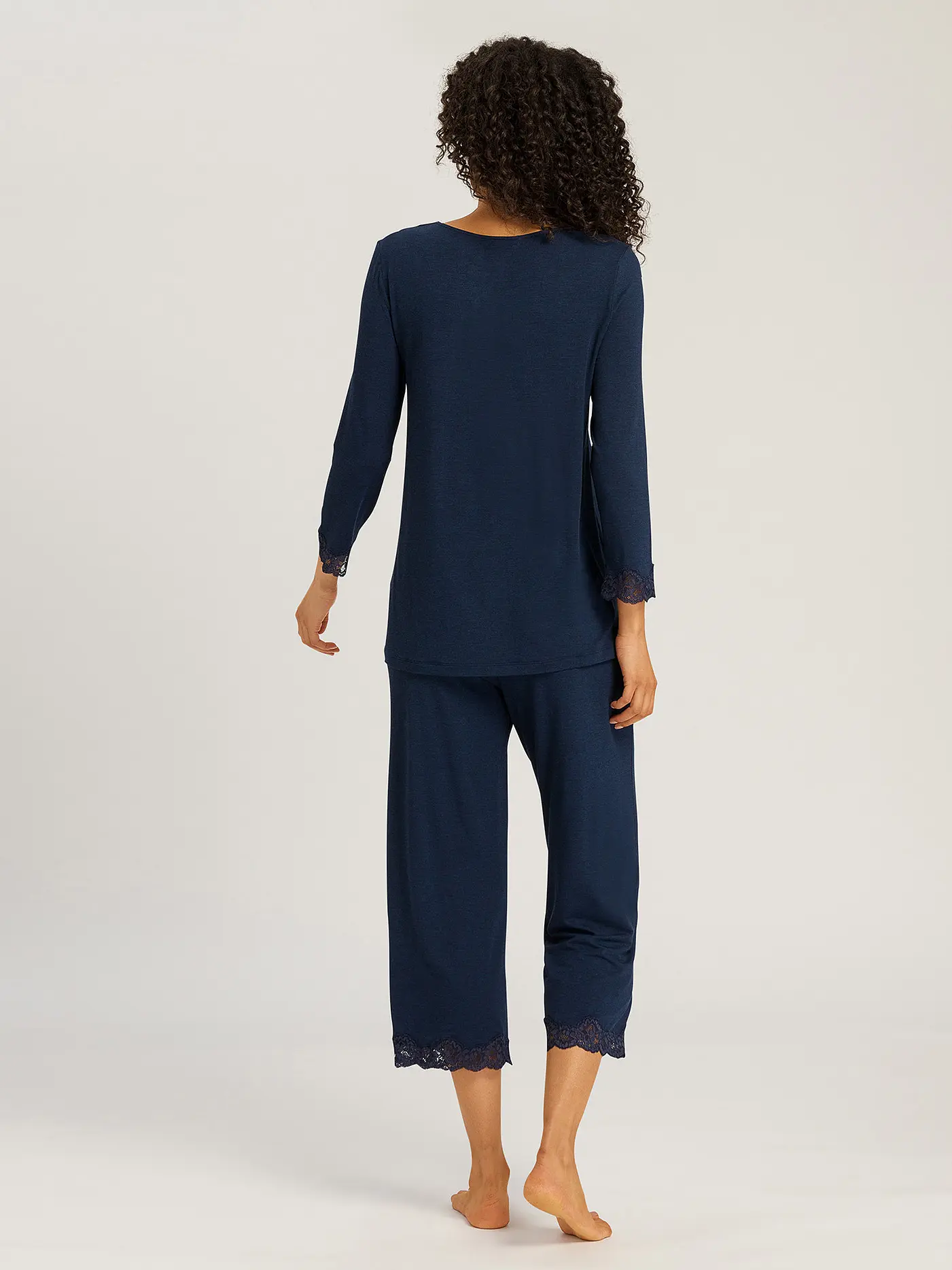 HANRO | Pyjama 3/4  ELEGANCE  | dunkelblau