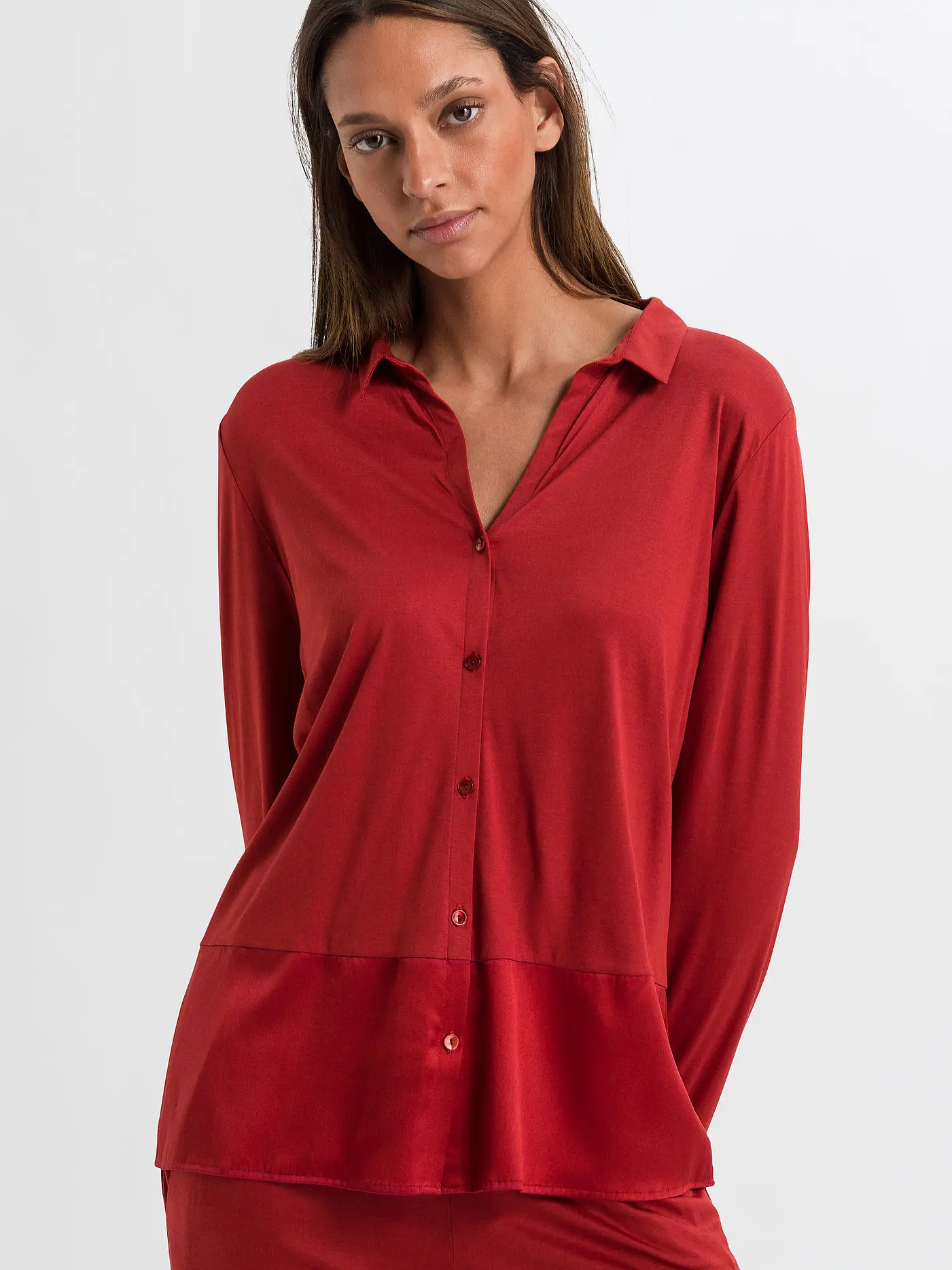 HANRO | Pyjamashirt Grand Central | rot