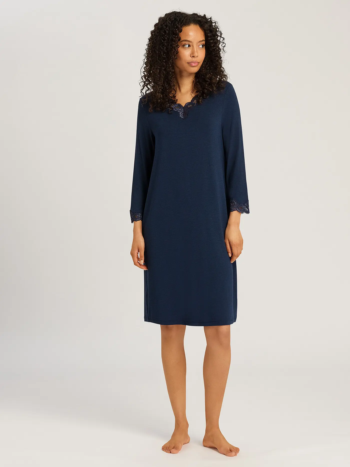 HANRO | Sleepshirt NATURAL ELEGANCE | dunkelblau