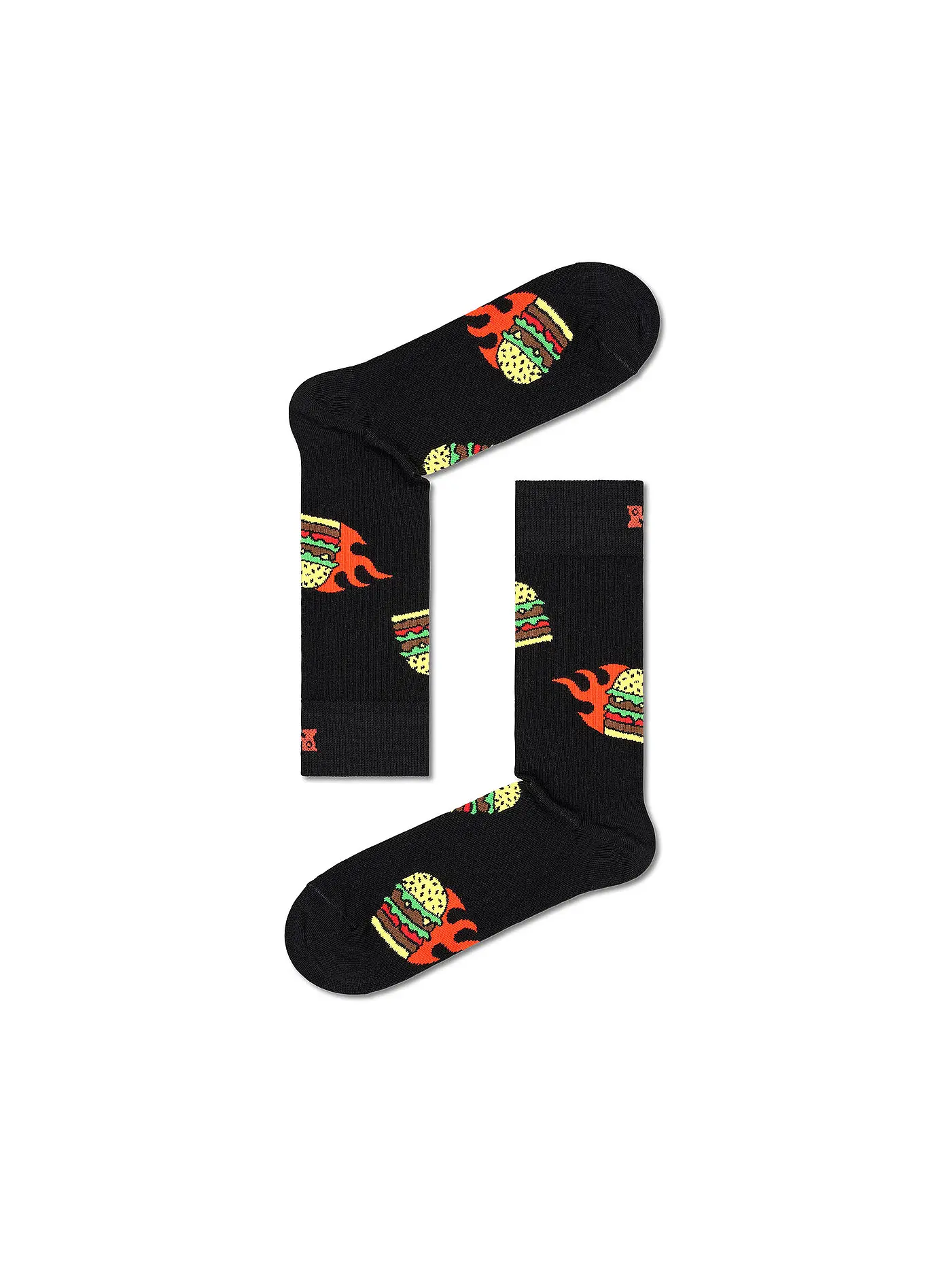 HAPPY SOCKS | Damen Socken 36-40 BLAST OFF BURGER 2-er Pkg black | schwarz