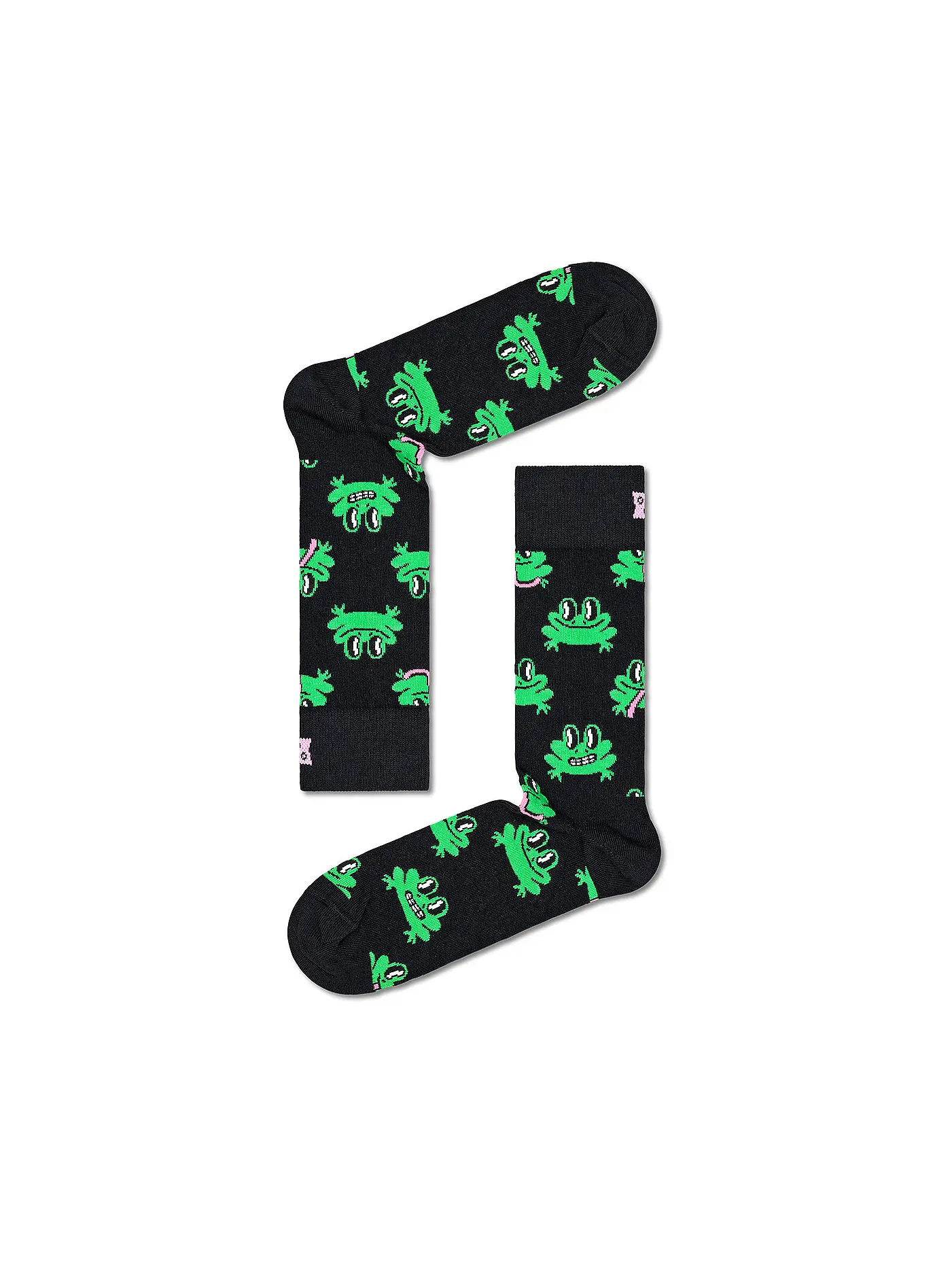 HAPPY SOCKS | Damen Socken 36-40 FROG black | schwarz