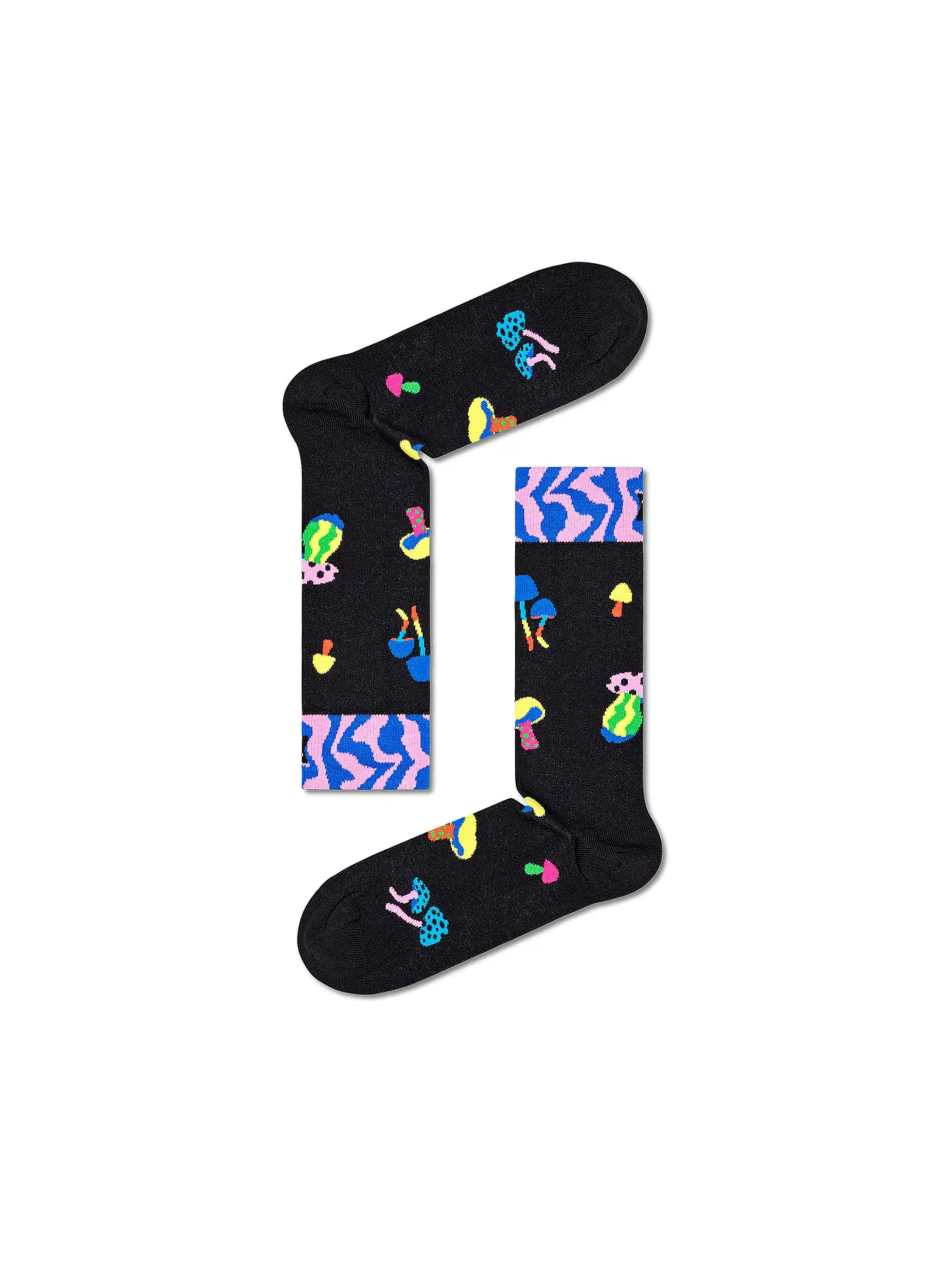 HAPPY SOCKS | Damen Socken 36-40 MUSHROOMS black | schwarz