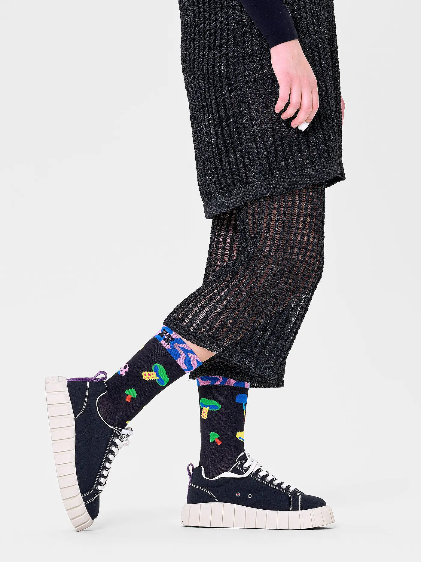 HAPPY SOCKS | Damen Socken 36-40 MUSHROOMS black | schwarz