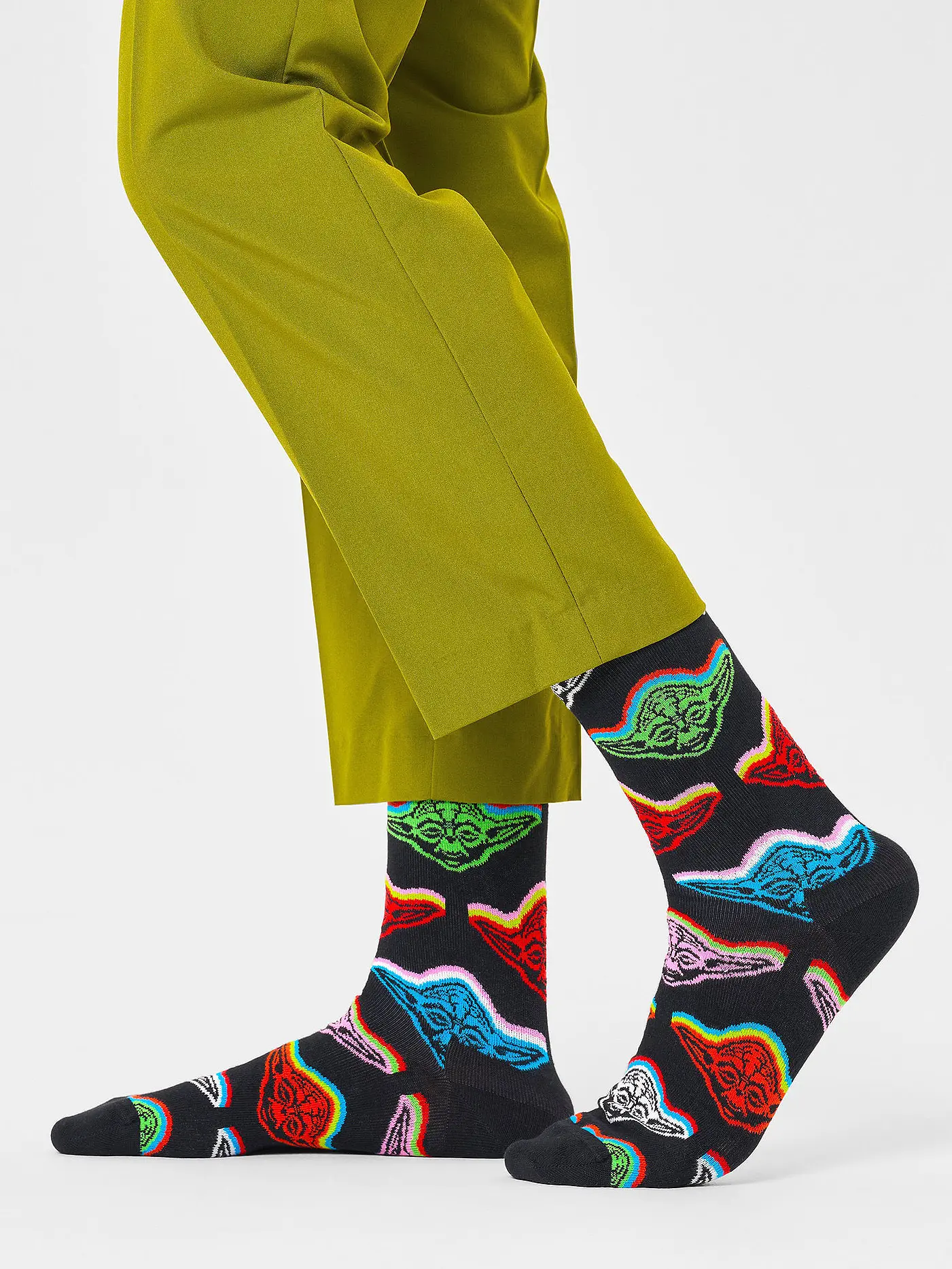 HAPPY SOCKS | Damen Socken 36-40 STAR WARS YODA black | schwarz