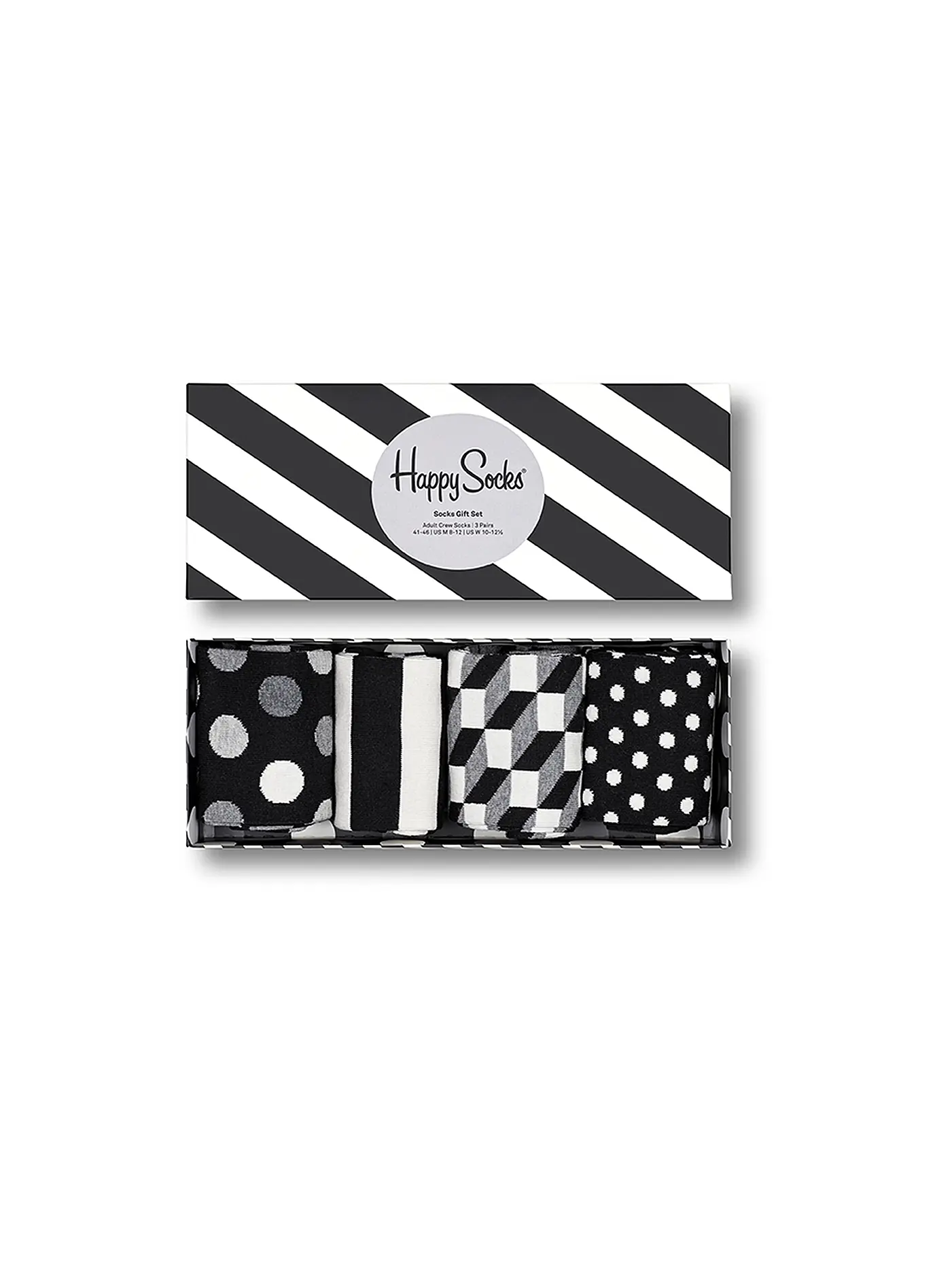 HAPPY SOCKS | Herren Geschenkbox Socken BLACK & WHITE 4-er Pkg. black | schwarz