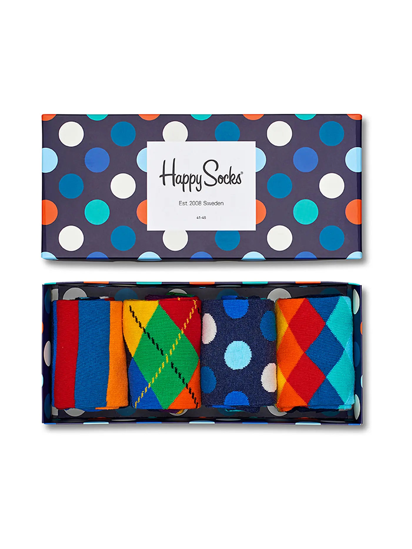 HAPPY SOCKS | Herren Geschenkset Socken BIG DOTS 4er Pkg blue | bunt
