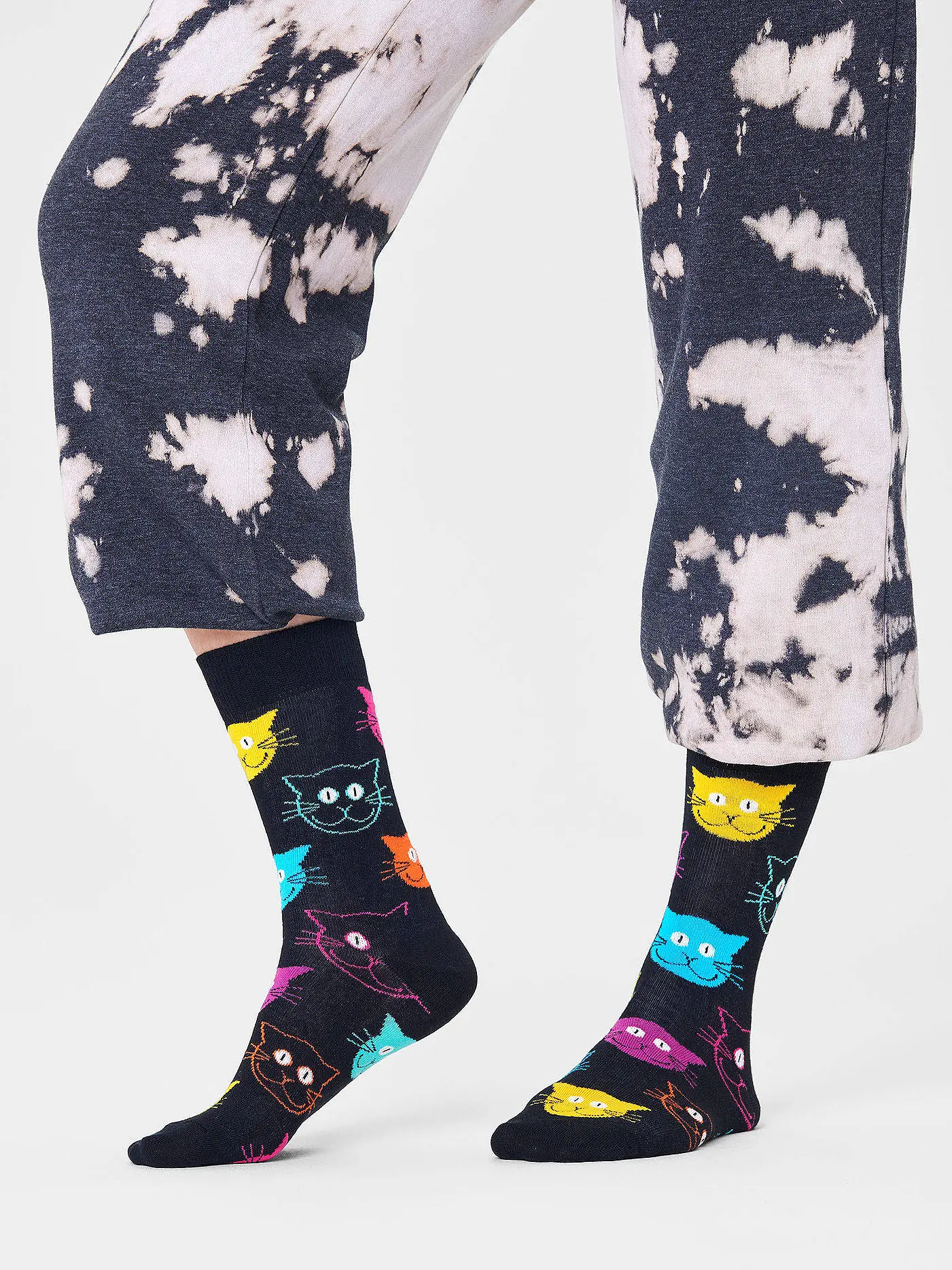 HAPPY SOCKS | Herren Socken CAT smu | schwarz