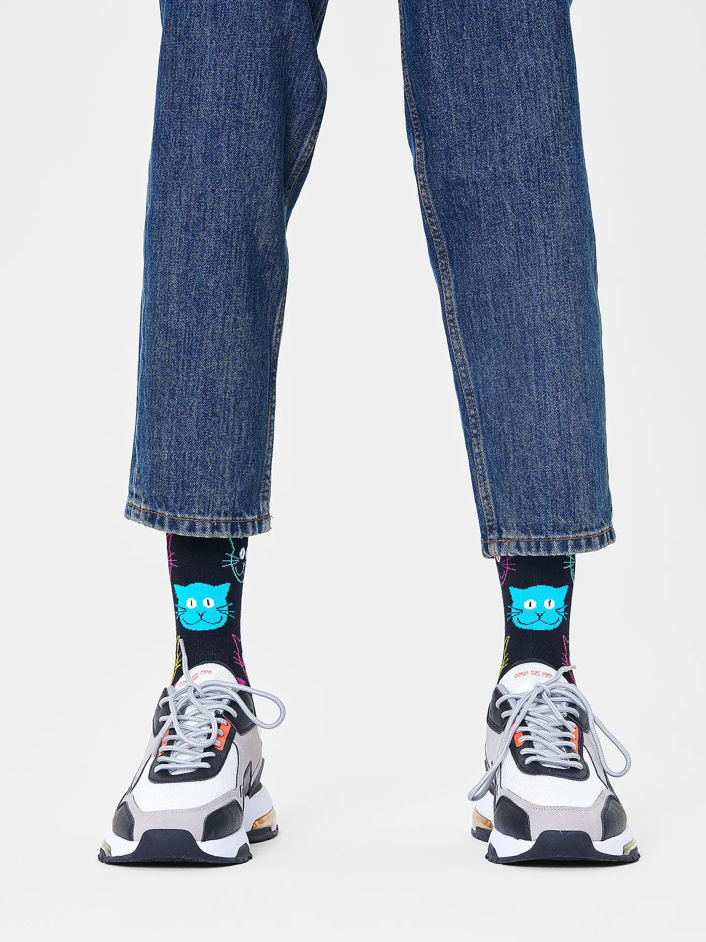 HAPPY SOCKS | Herren Socken CAT smu | schwarz