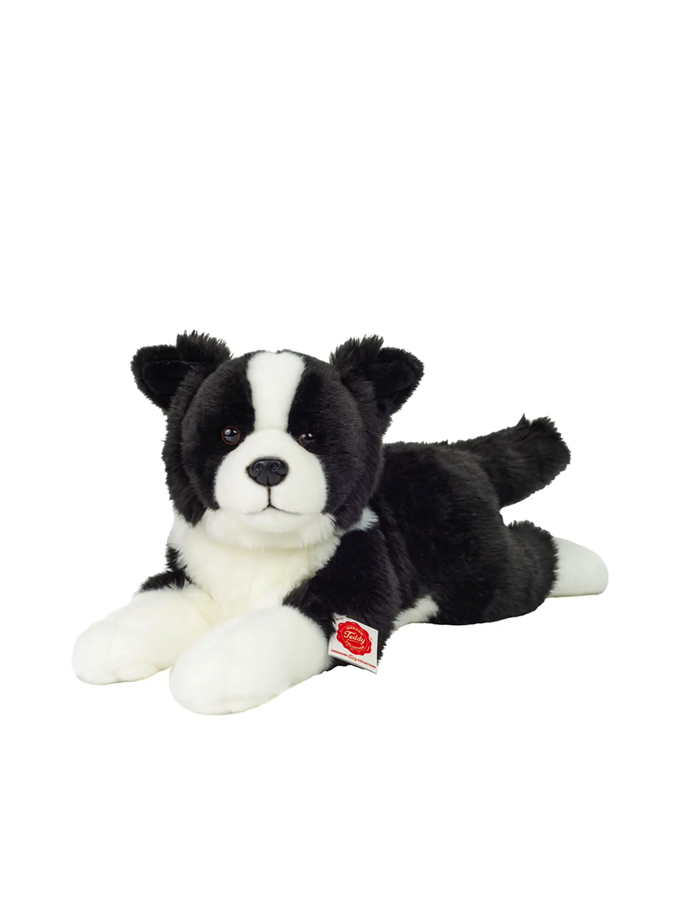 HERMANN TEDDY | Plüschtier - Border Collie liegend 45cm | schwarz