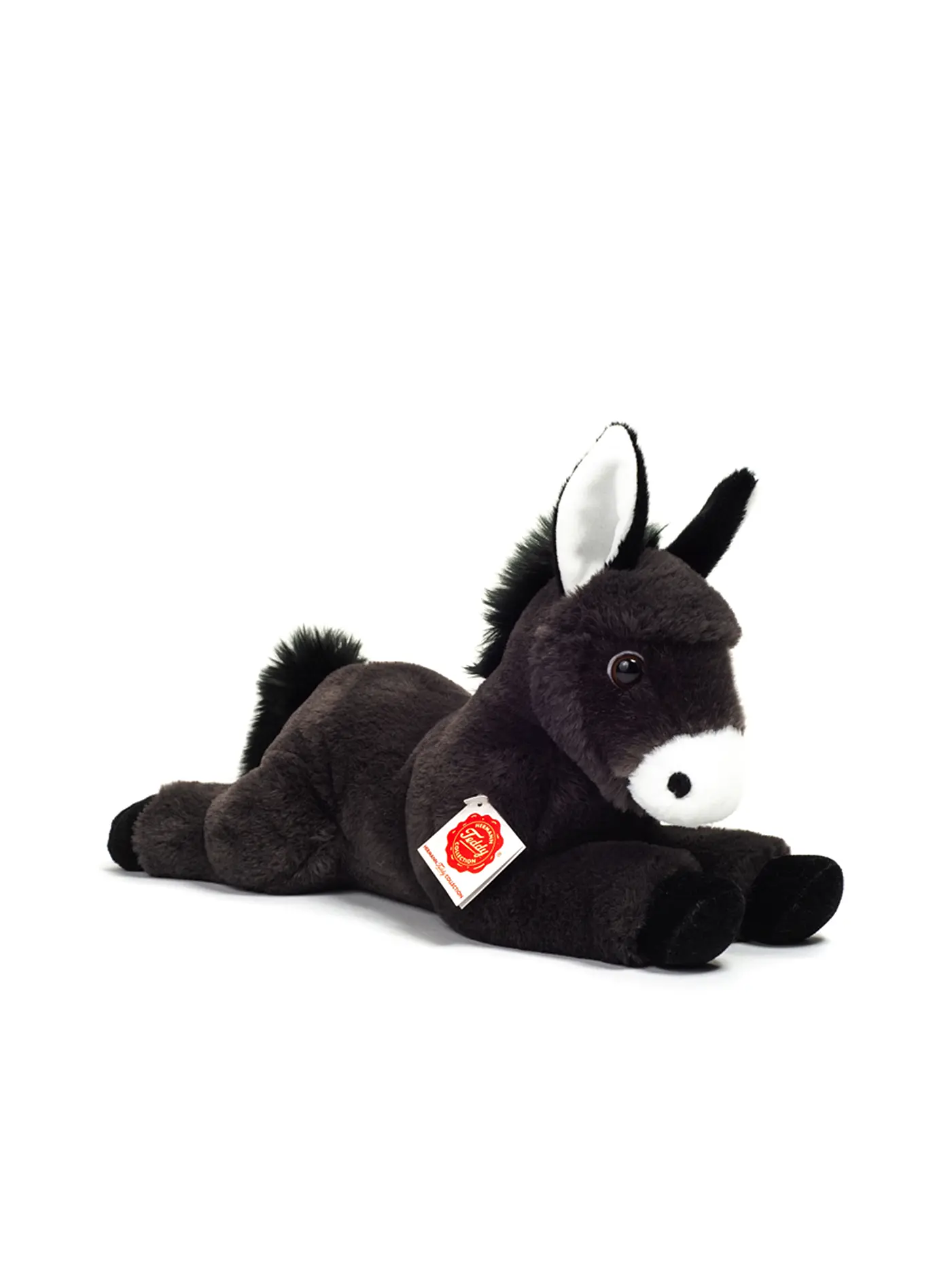 HERMANN TEDDY | Plüschtier - Esel liegend 34cm | schwarz
