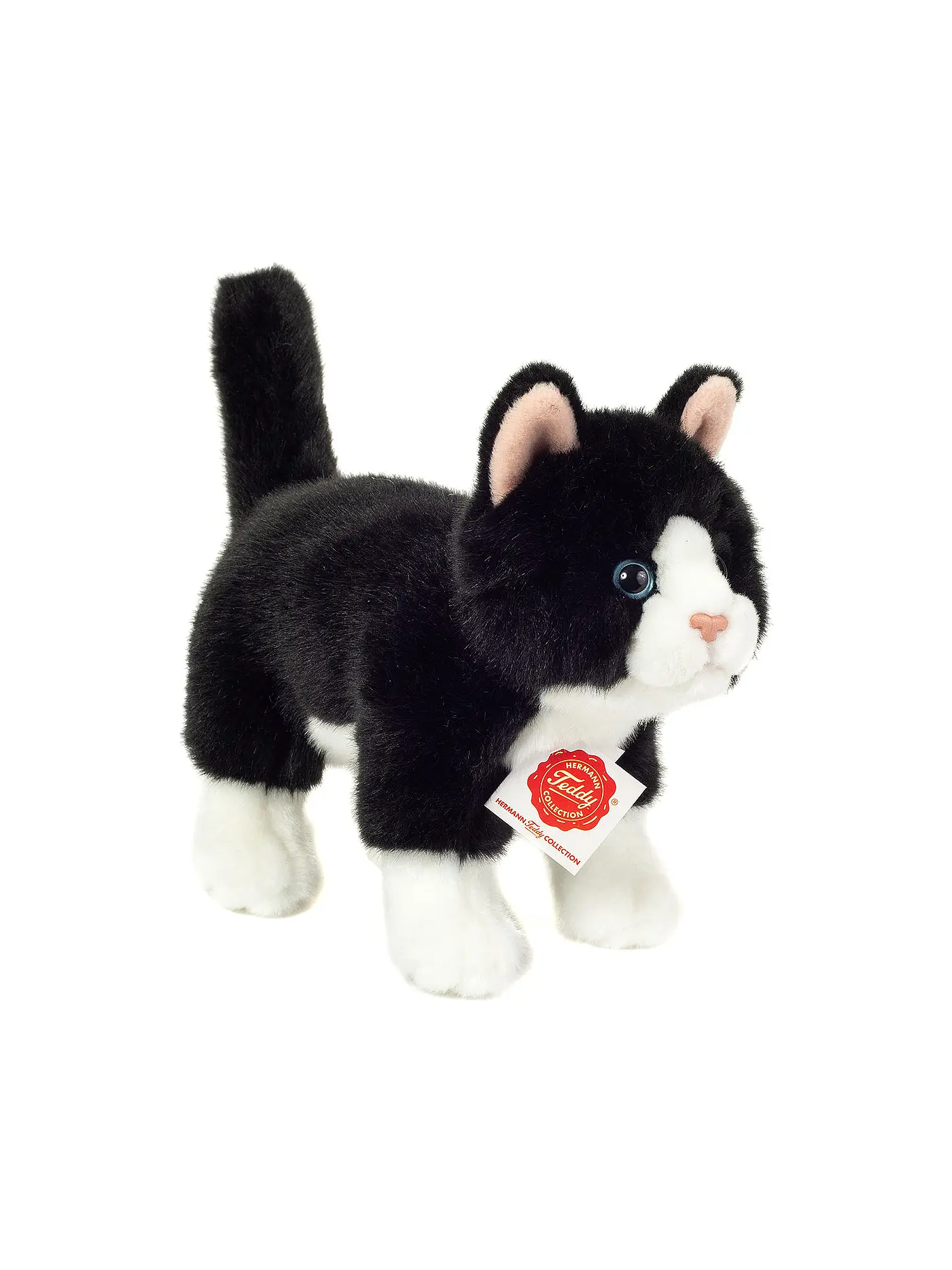 HERMANN TEDDY | Plüschtier - Katze stehend schwarz/weiss 20cm | schwarz