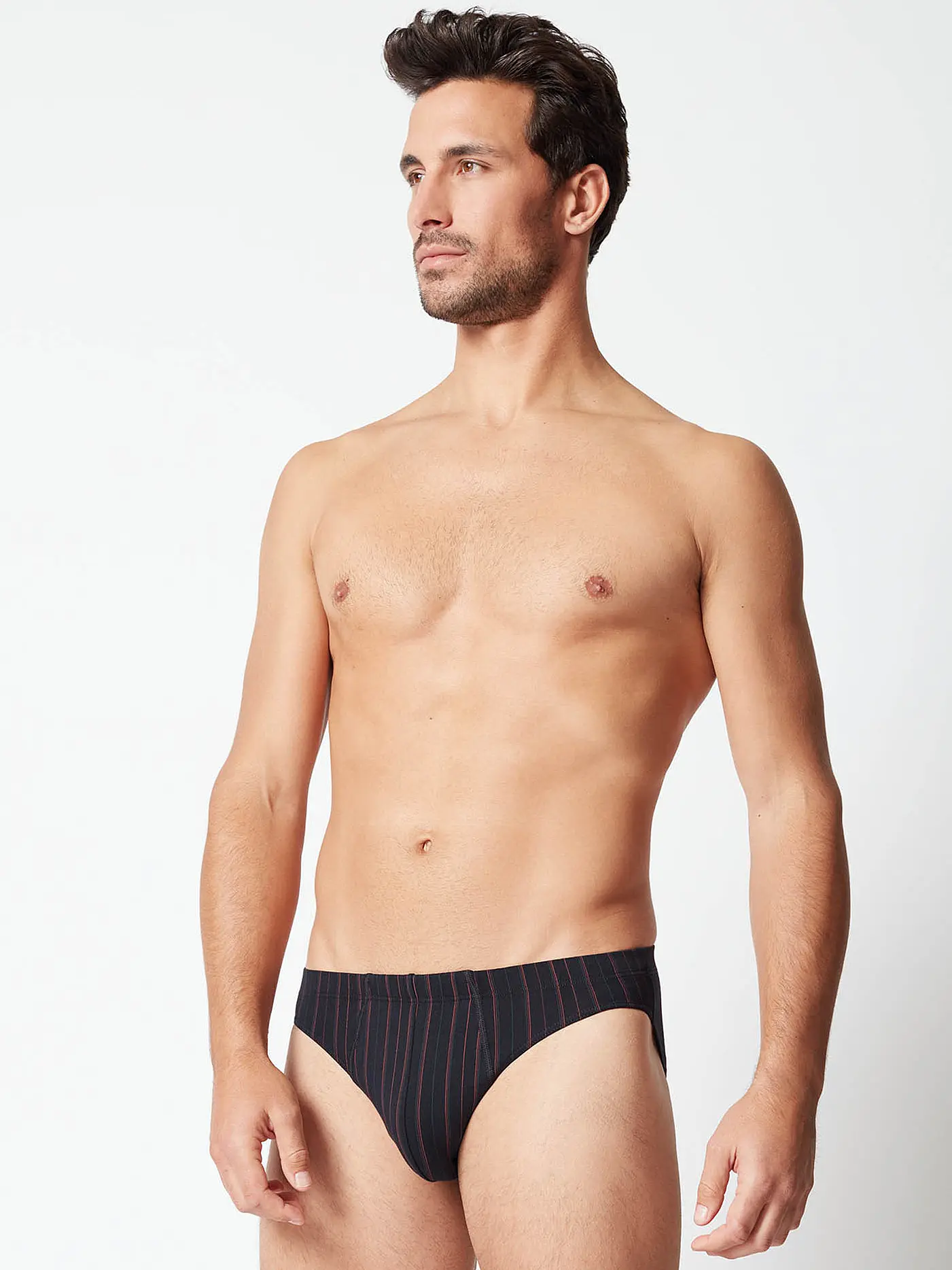 HUBER | Brasil Slip 2er Pkg. anthracite stripe | grau