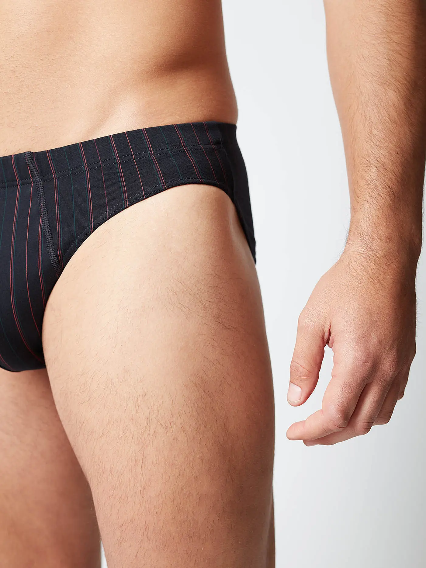 HUBER | Brasil Slip 2er Pkg. anthracite stripe | grau