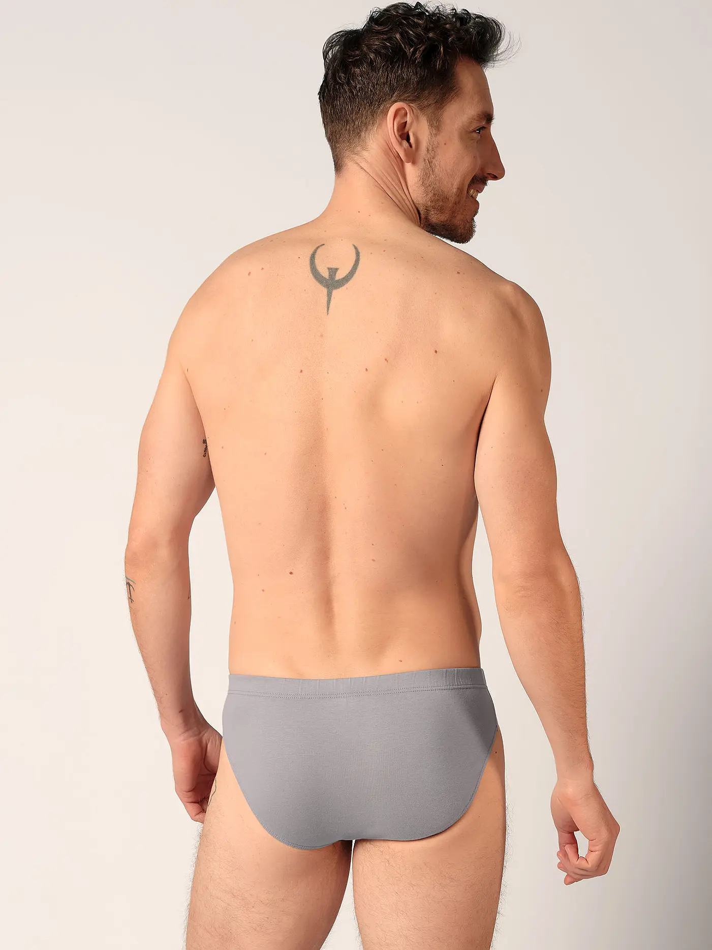 HUBER | Brasil Slip 2er Pkg. digital blue grey stripe select  | blau
