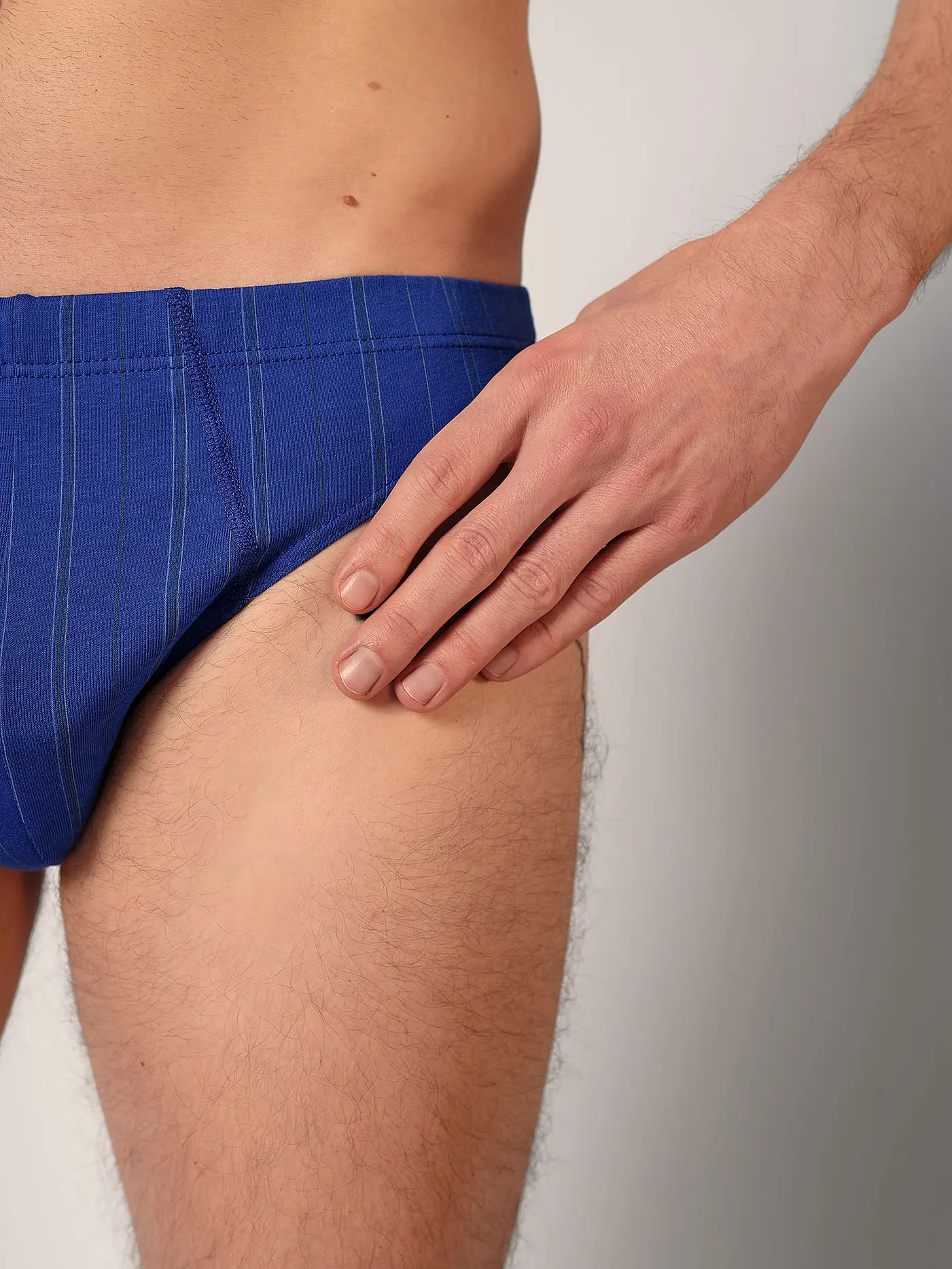 HUBER | Brasil Slip 2er Pkg. digital blue grey stripe select  | blau