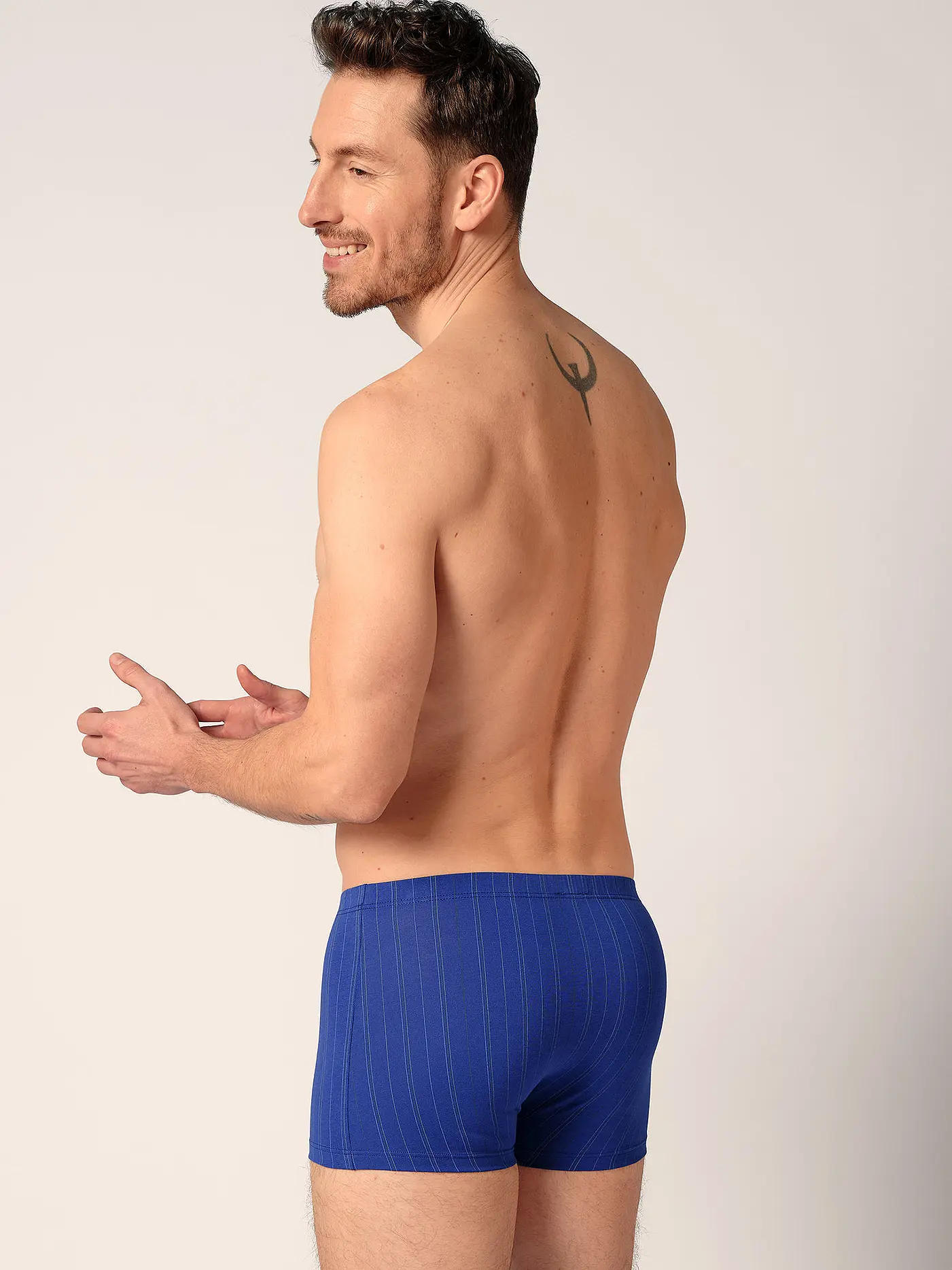 HUBER | Pants 2er Pkg. digital blue grey stripe select  | blau