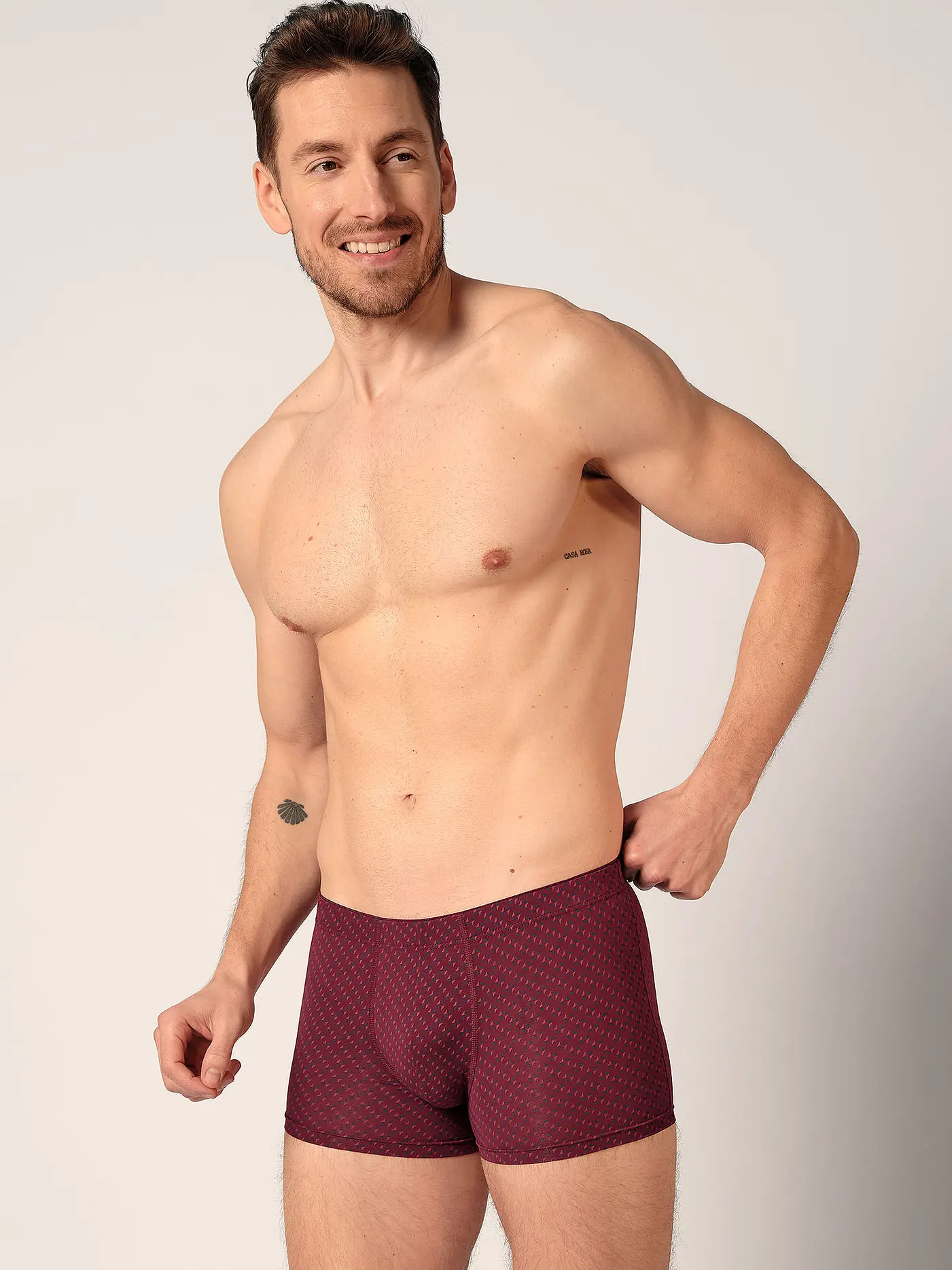 HUBER | Pants cabernet tieminimal  | dunkelrot