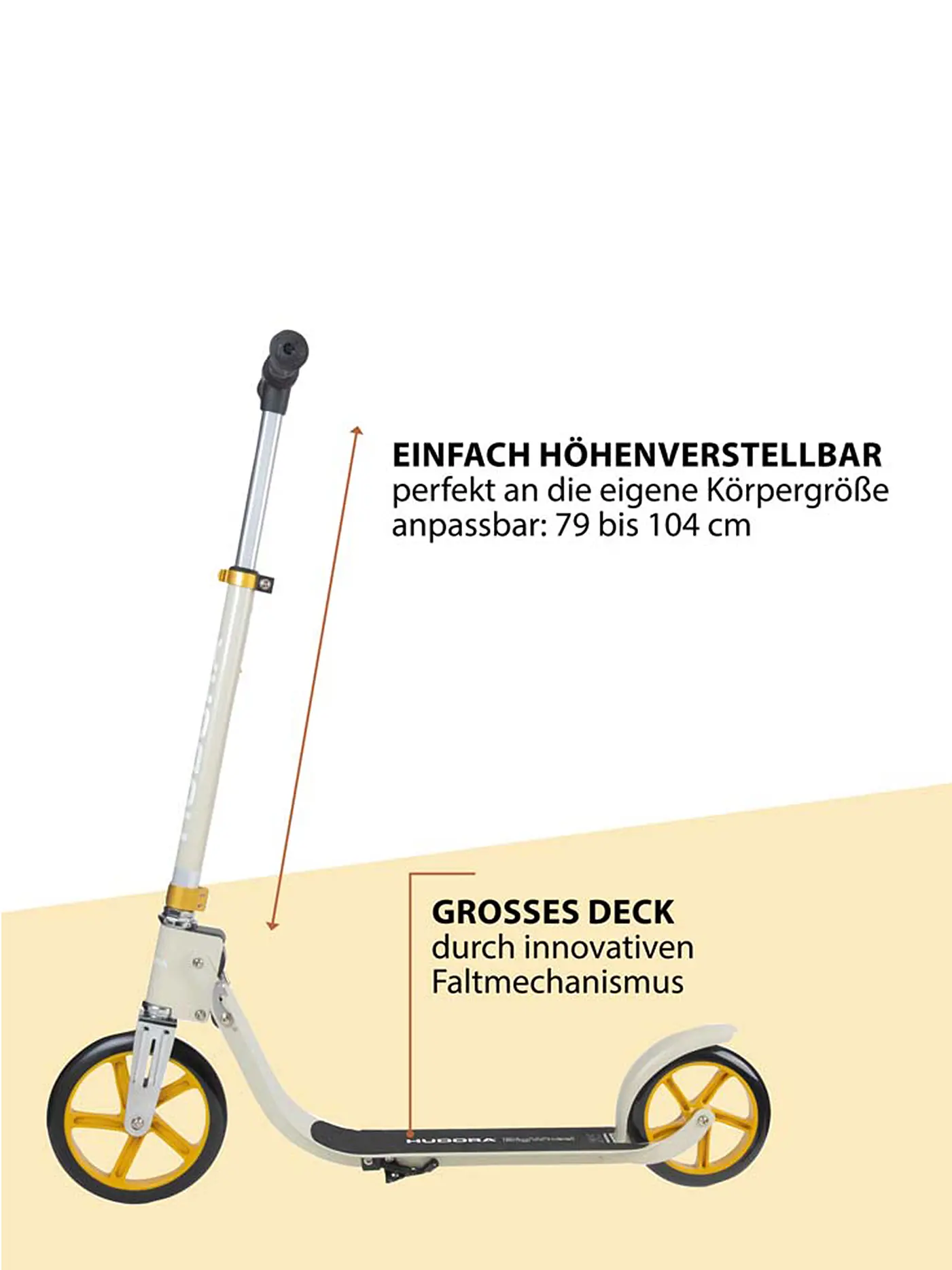 HUDORA | Roller BigWheel® 215 Scooter Sand | gold