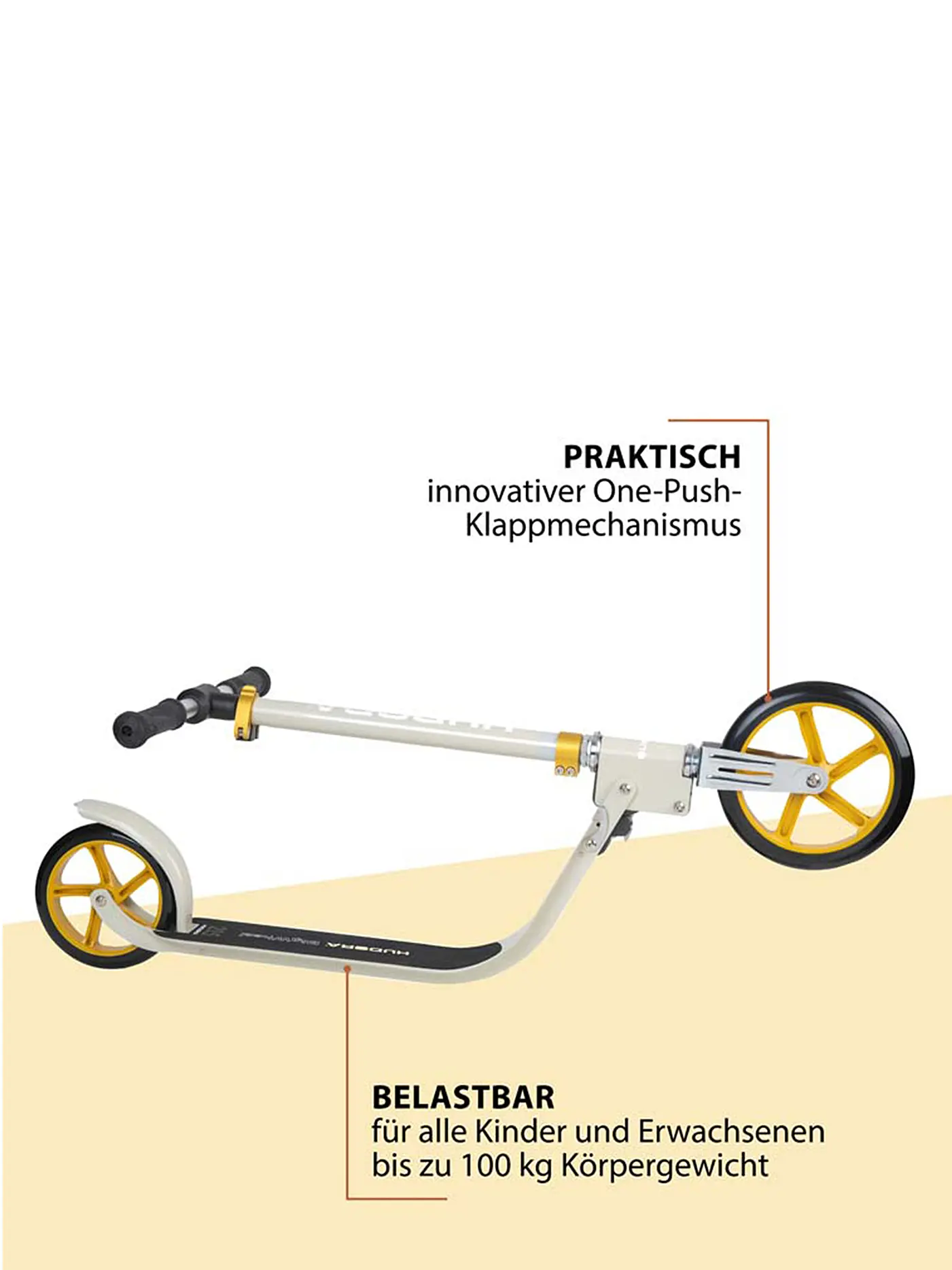 HUDORA | Roller BigWheel® 215 Scooter Sand | gold