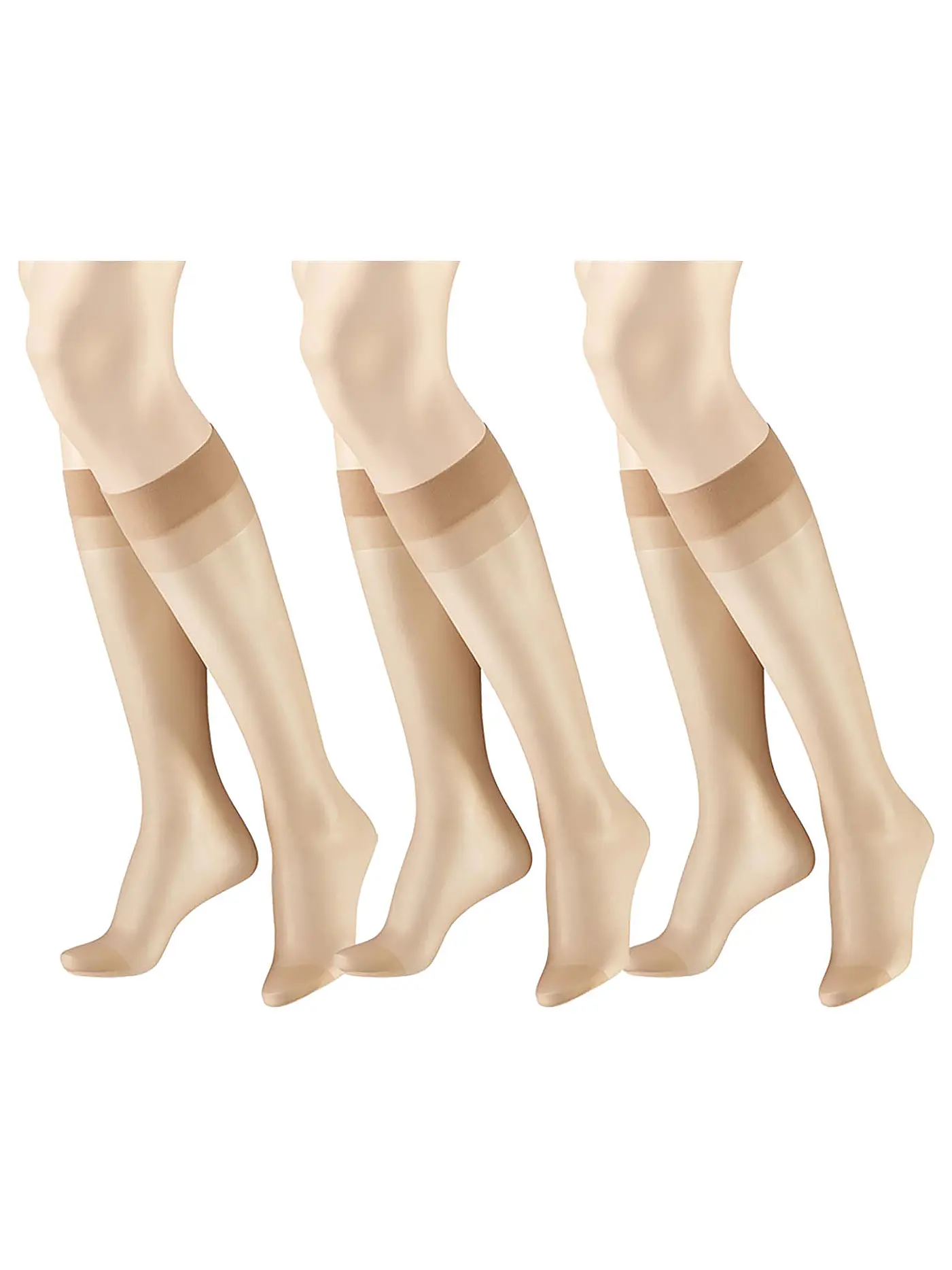HUDSON | Kniestrümpfe 3-er Pkg. "Simply20" (Teint) | beige