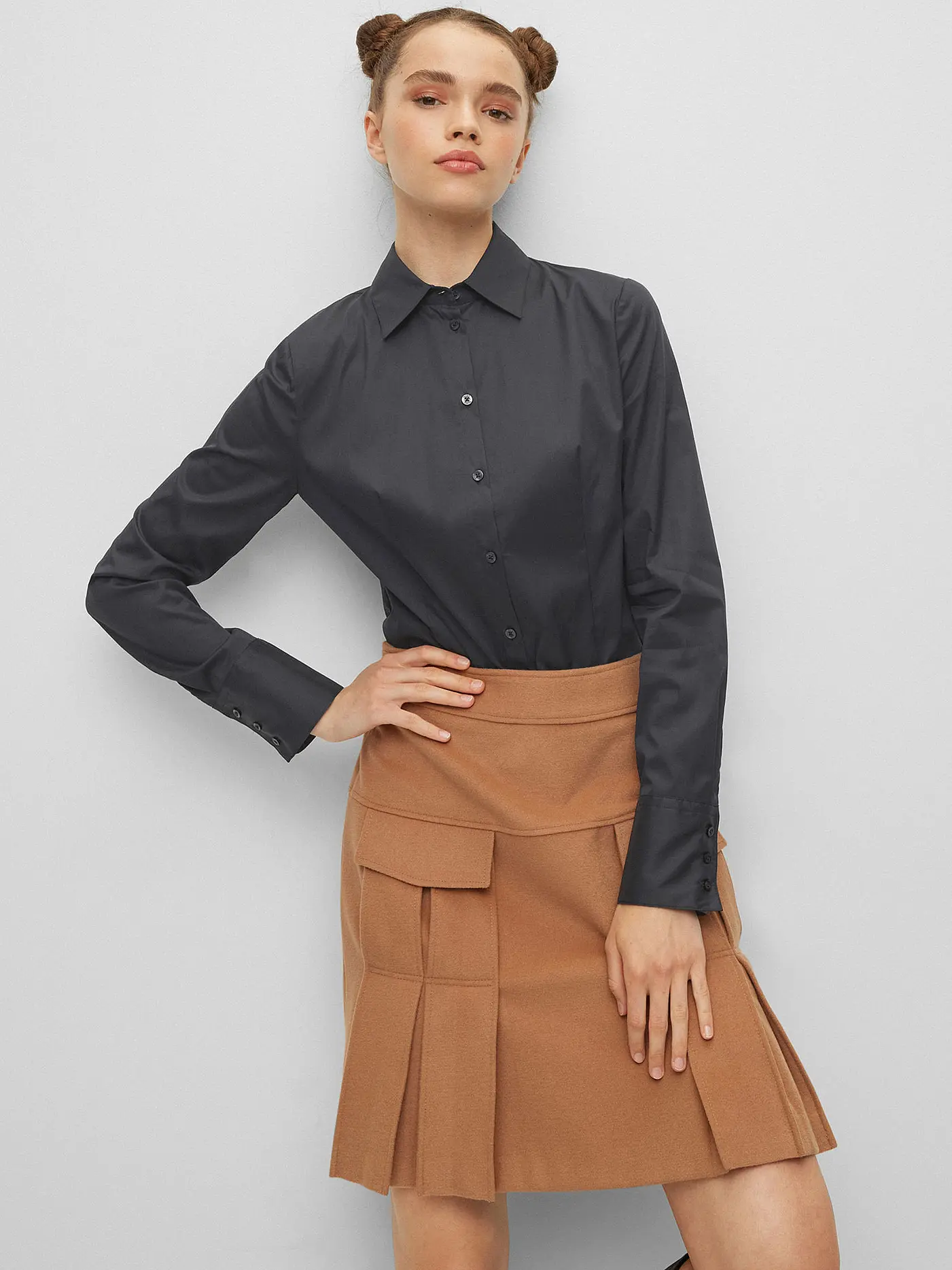 HUGO | Bluse Slim Fit | schwarz
