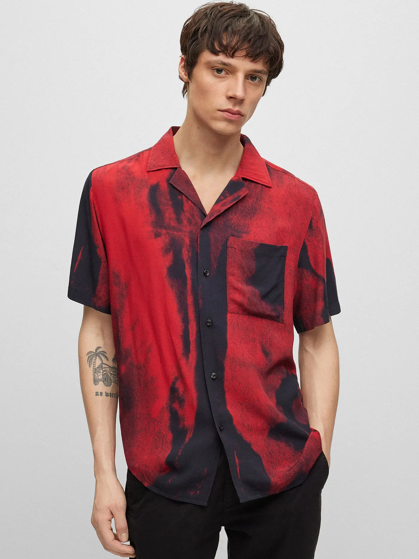 HUGO | Hemd Relaxed Fit ELLINO | rot
