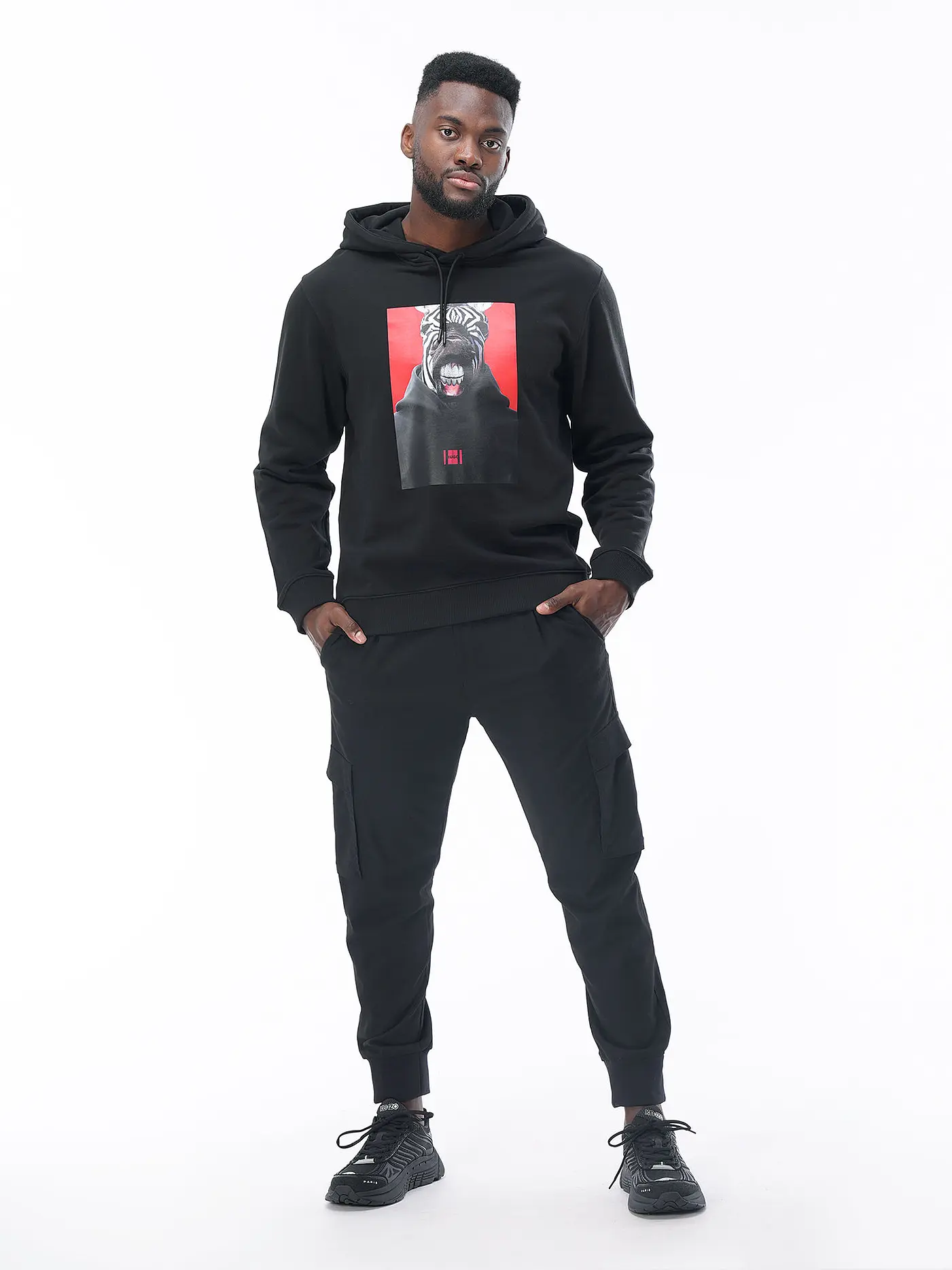 HUGO | Kapuzensweater - Hoodie  | schwarz