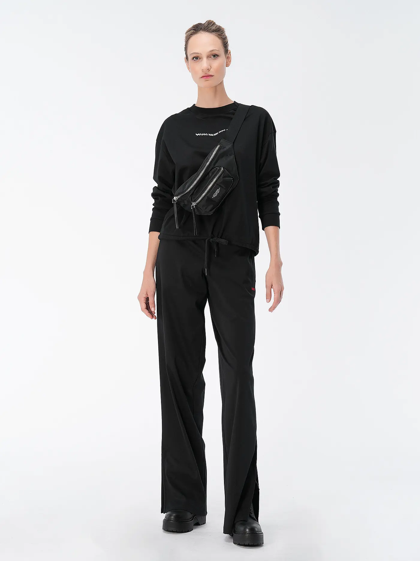 HUGO | Loungewear Hose SWIRLY | schwarz