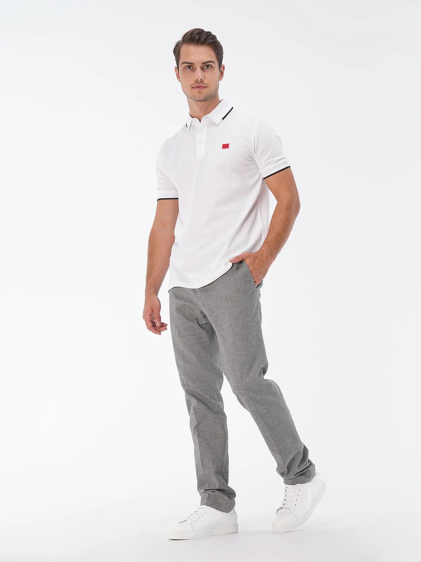 HUGO | Poloshirt DERESINO | weiss