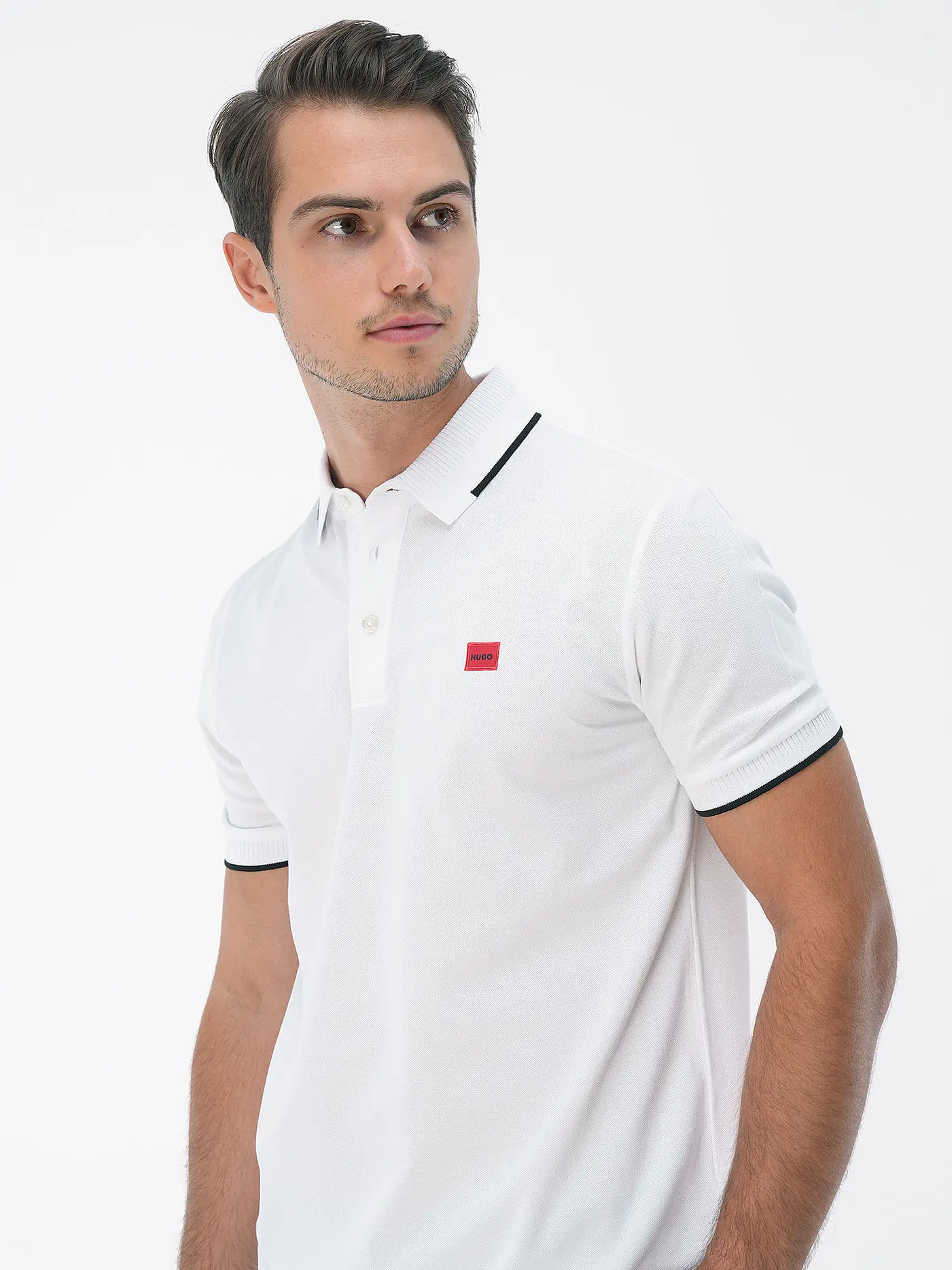 HUGO | Poloshirt DERESINO | weiss