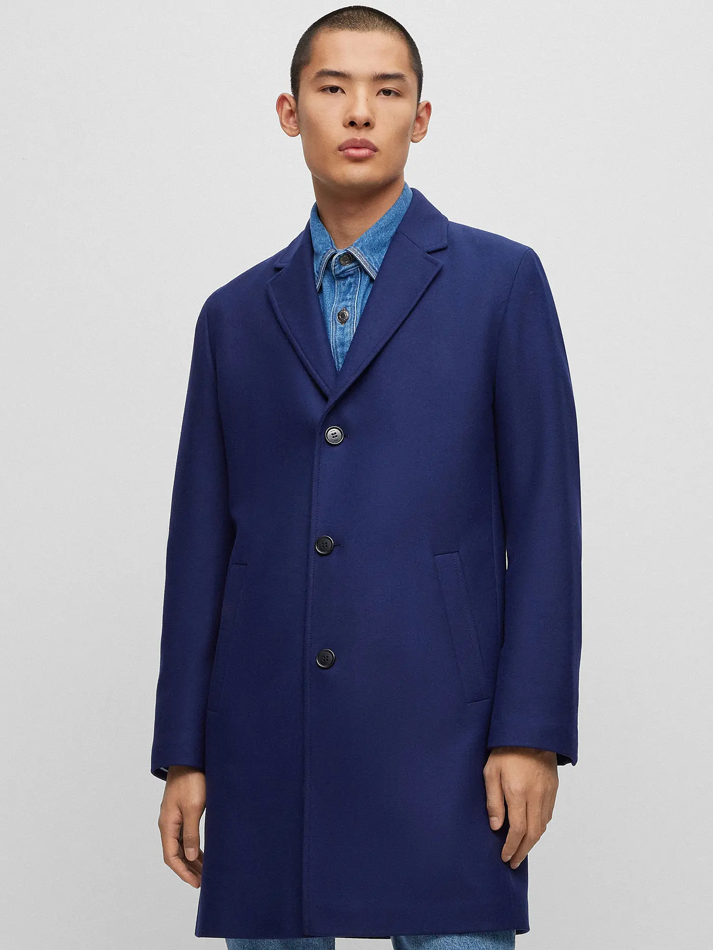 HUGO | Wollmantel MALTE | blau