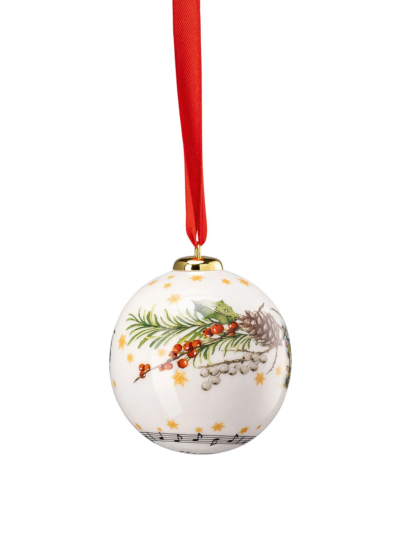 HUTSCHENREUTHER | Weihnachts Porzellan Kugel klein 2022 Am Weihnachtsbaum | bunt