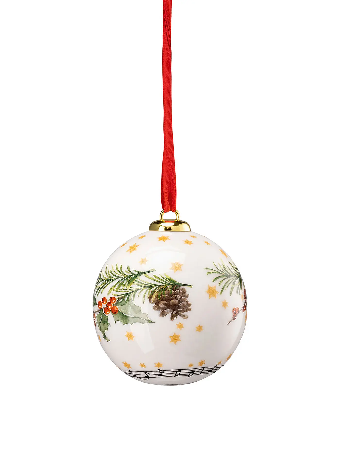 HUTSCHENREUTHER | Weihnachts Porzellan Kugel klein 2022 Am Weihnachtsbaum | bunt