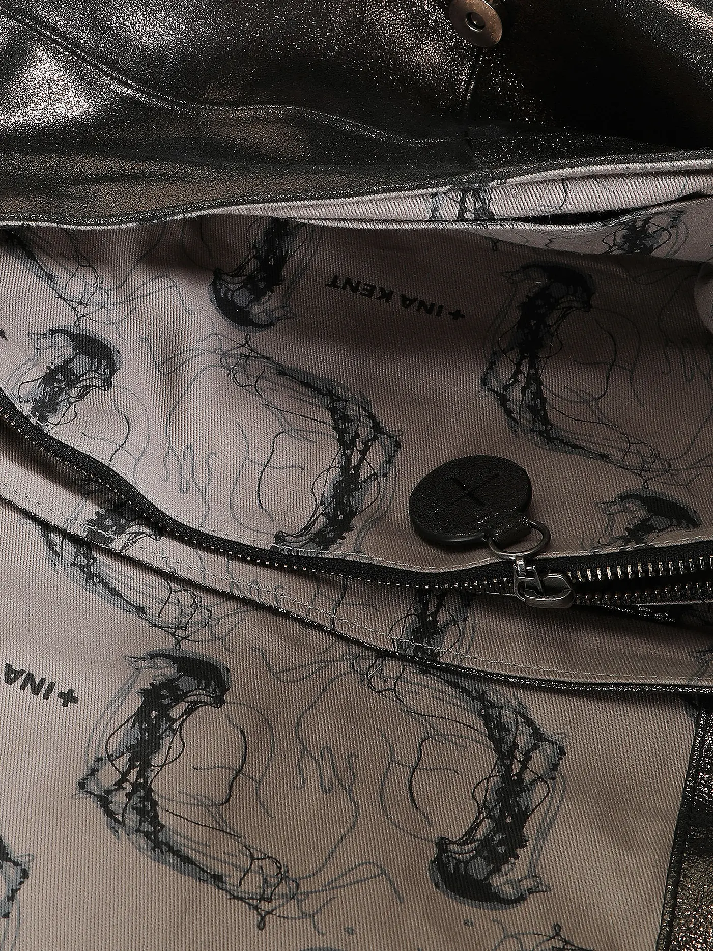 INA KENT | Ledertasche - Umhängetasche EILEEN ED. 1 | grau