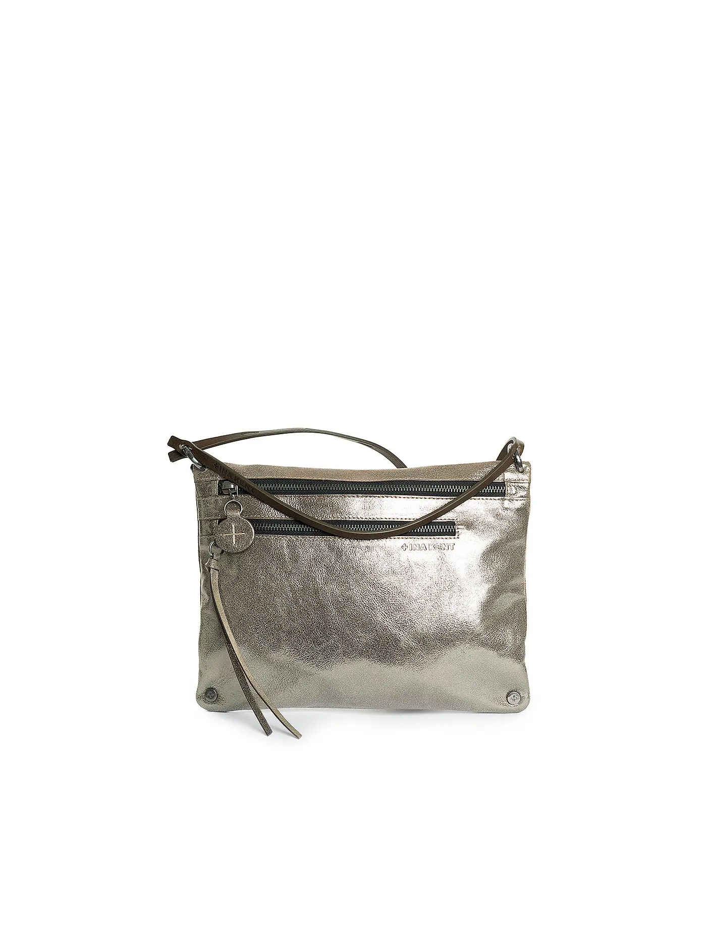INA KENT | Ledertasche - Umhängetasche MOONLIT ed.2 | grau