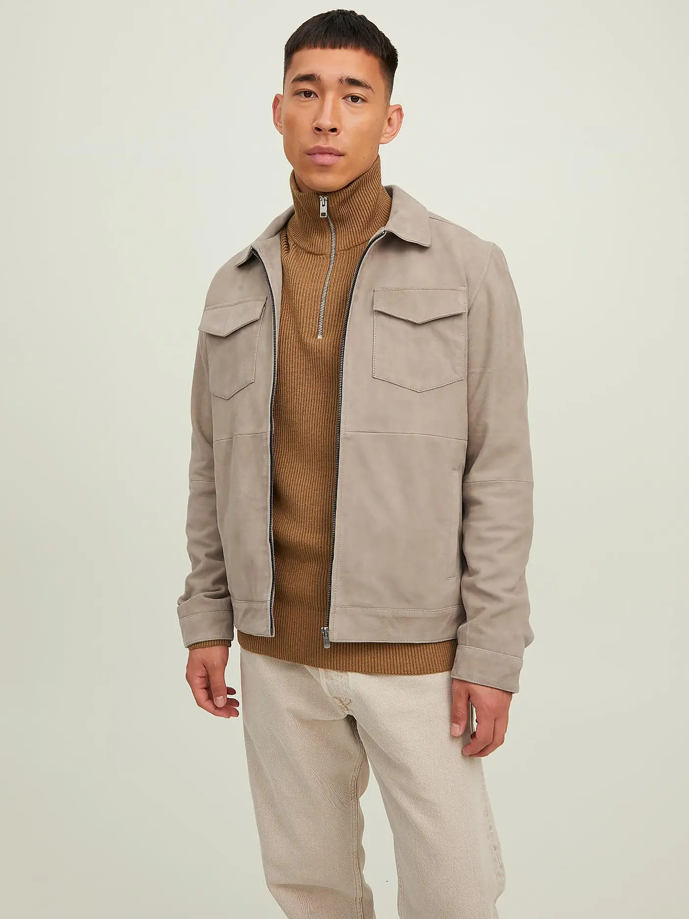 JACK & JONES | Jacke in Lederoptik JJEROCKY | beige