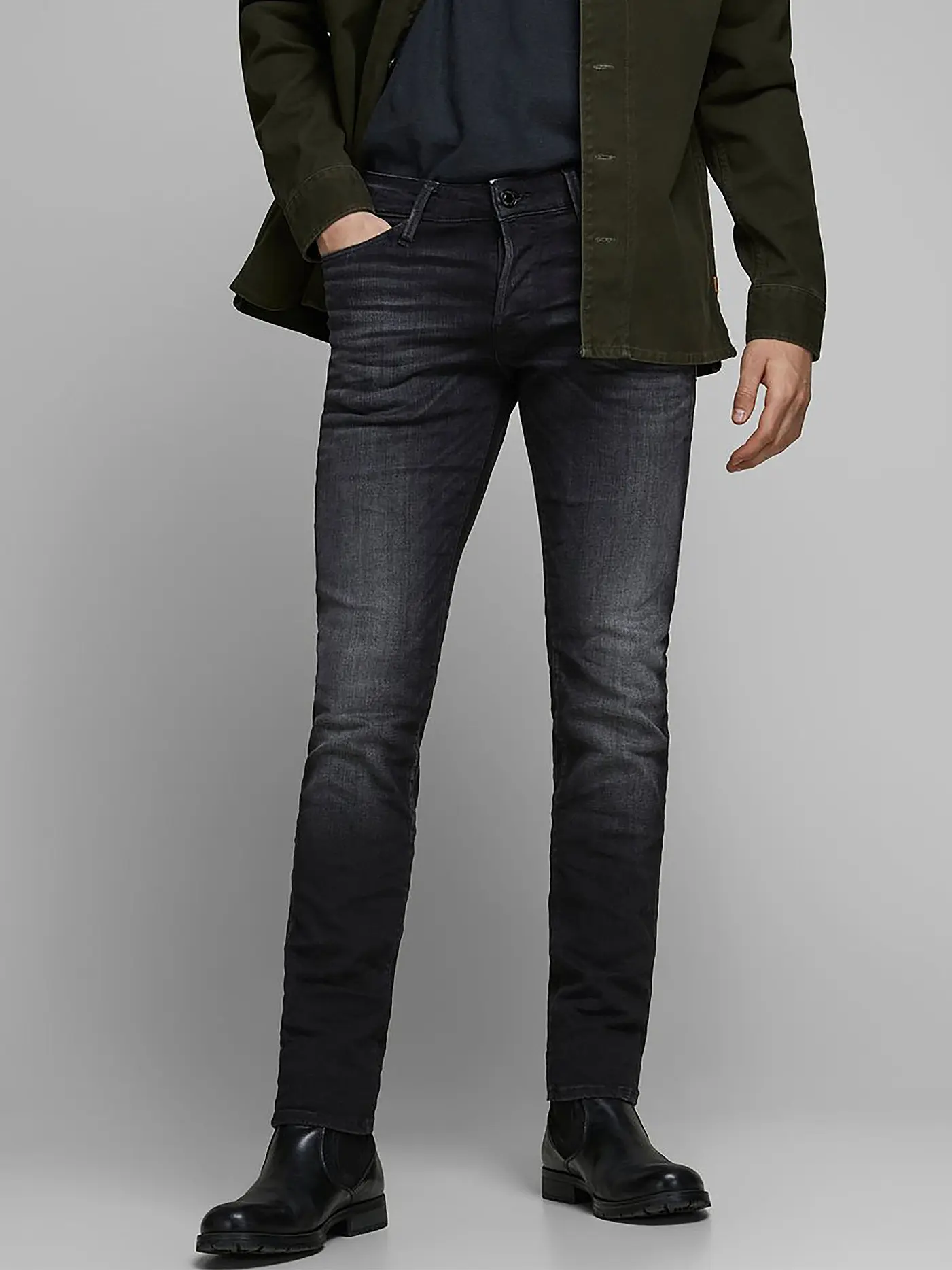 JACK & JONES | Jeans Slim Fit " JJIGLENN JJICON " | schwarz