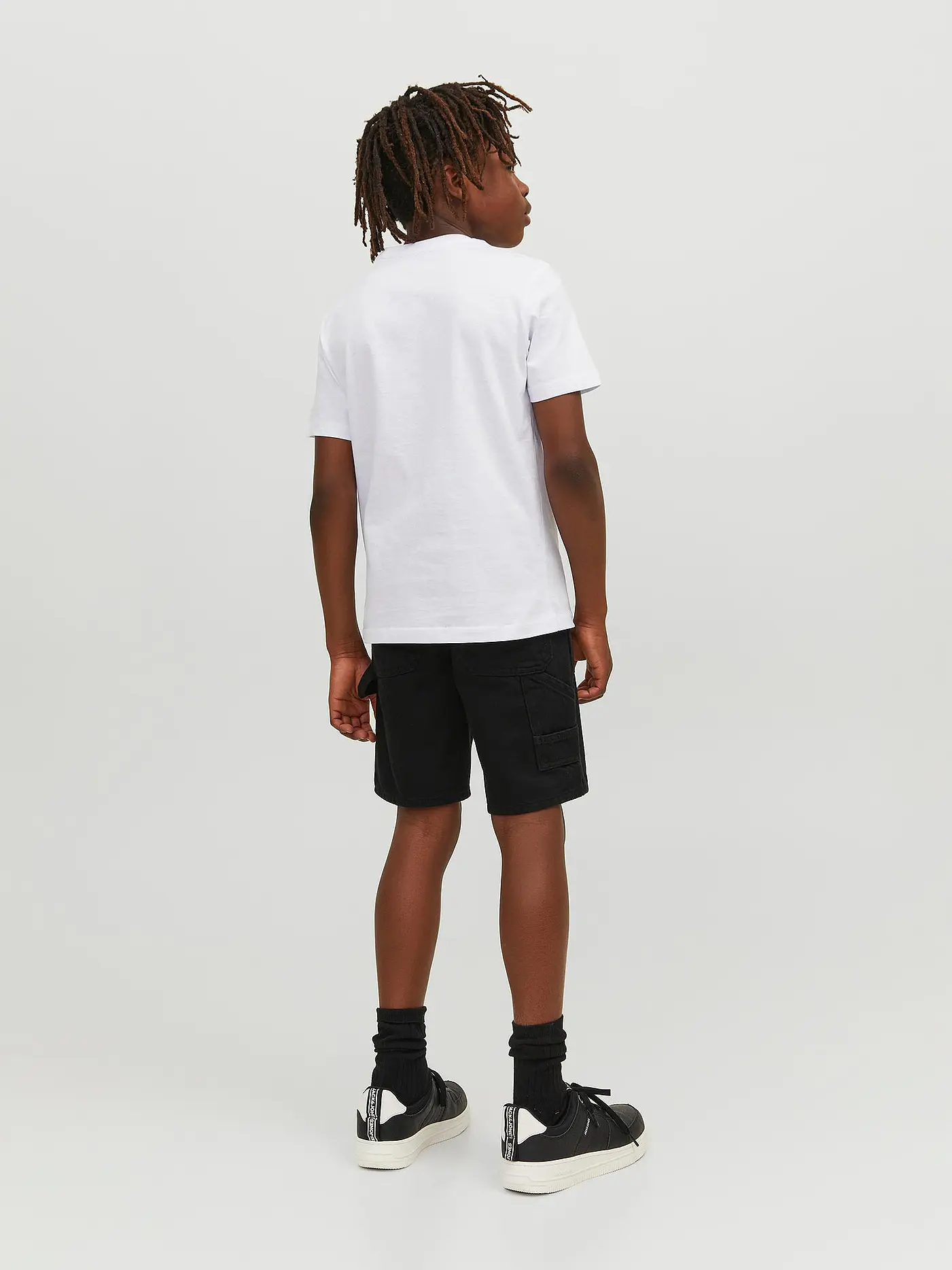 JACK & JONES | Jungen Jeans Shorts  JJITONY JJIUTILITY | schwarz