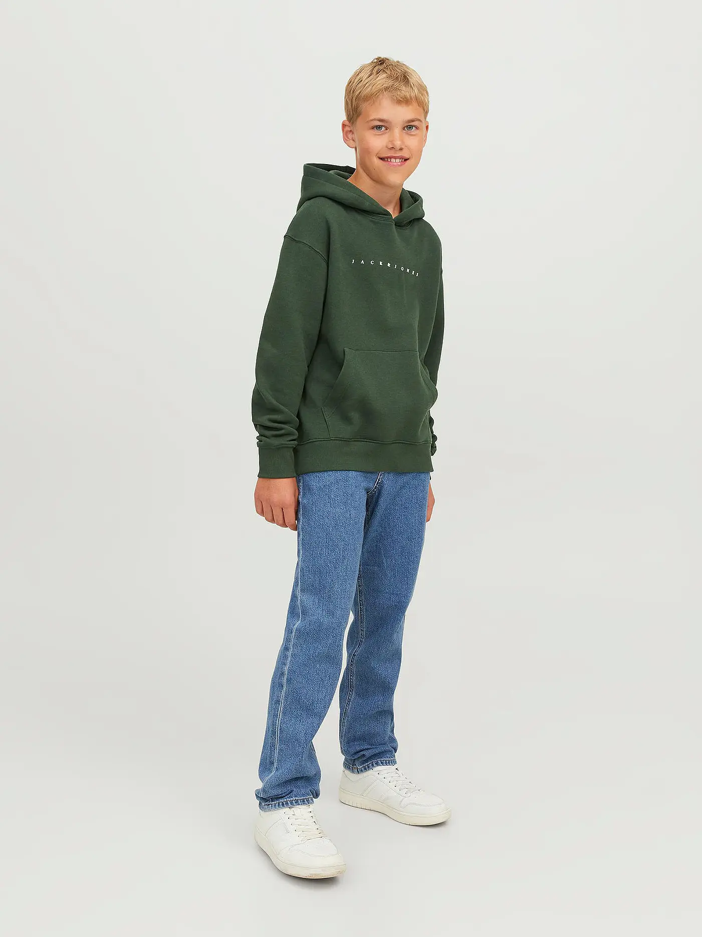 JACK & JONES | Jungen Kapuzensweater - Hoodie JJESTAR JJ | dunkelgrün