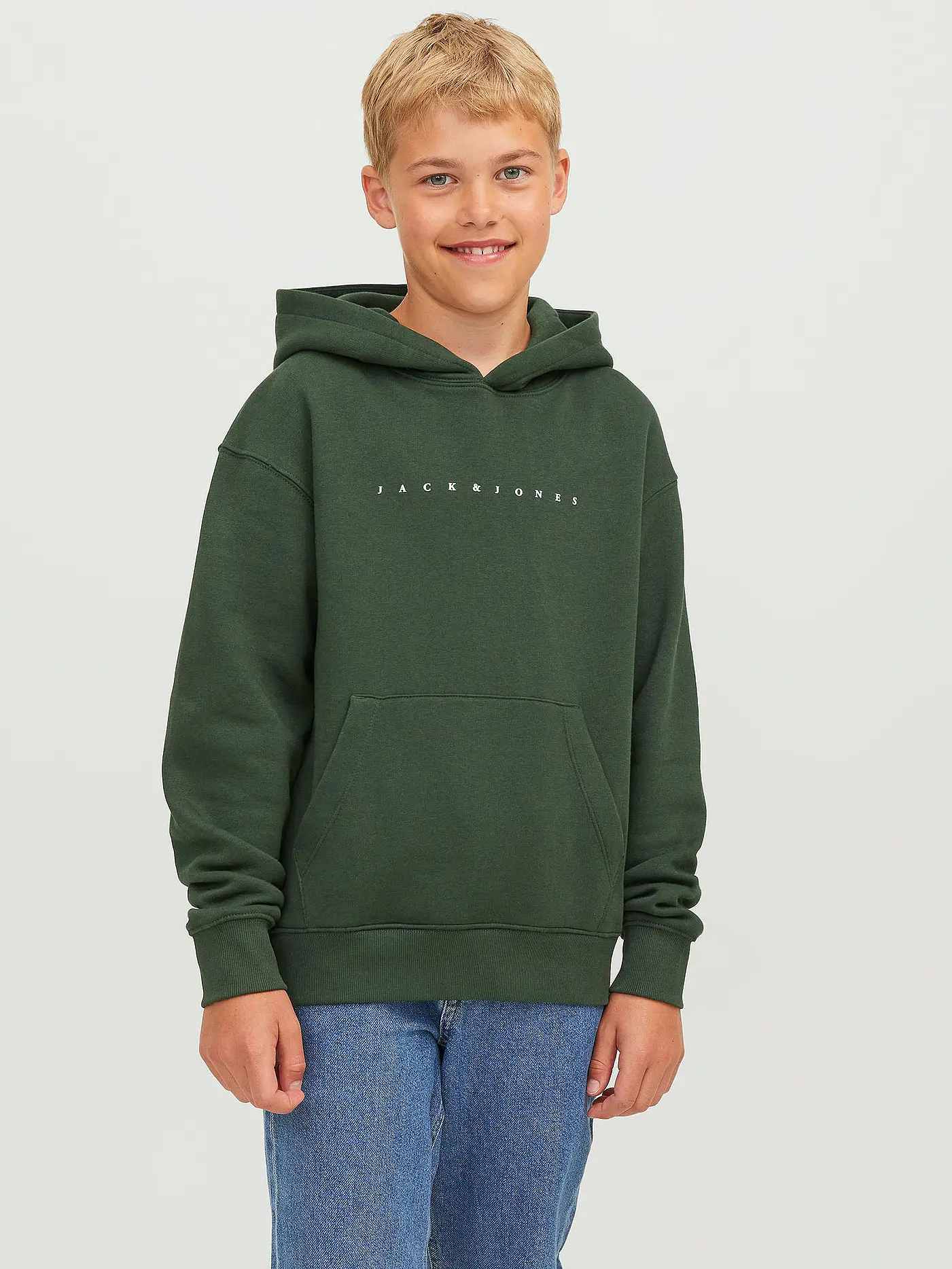 JACK & JONES | Jungen Kapuzensweater - Hoodie JJESTAR JJ | dunkelgrün