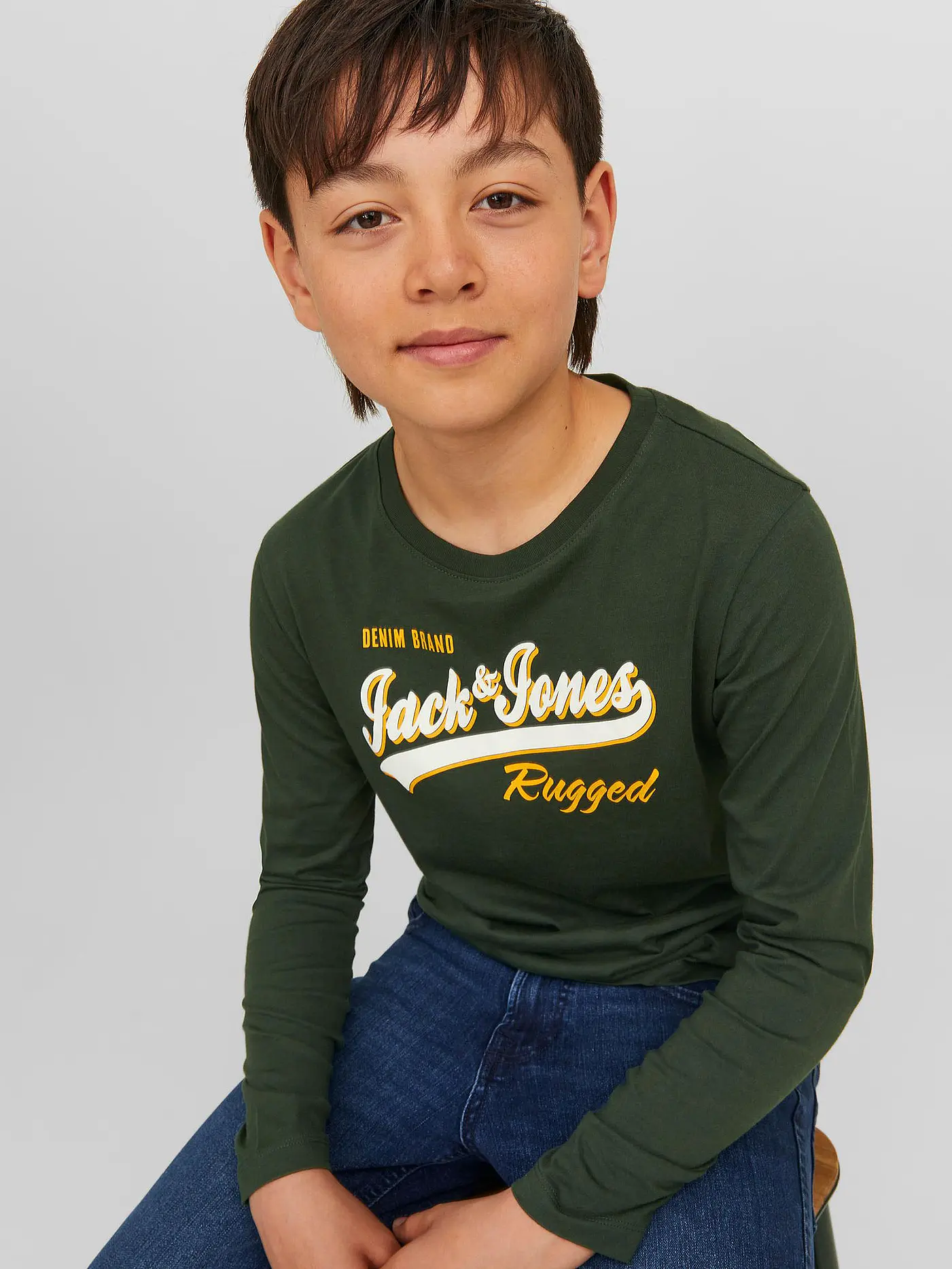 JACK & JONES | Jungen Langarmshirt JJELOGO | dunkelgrün