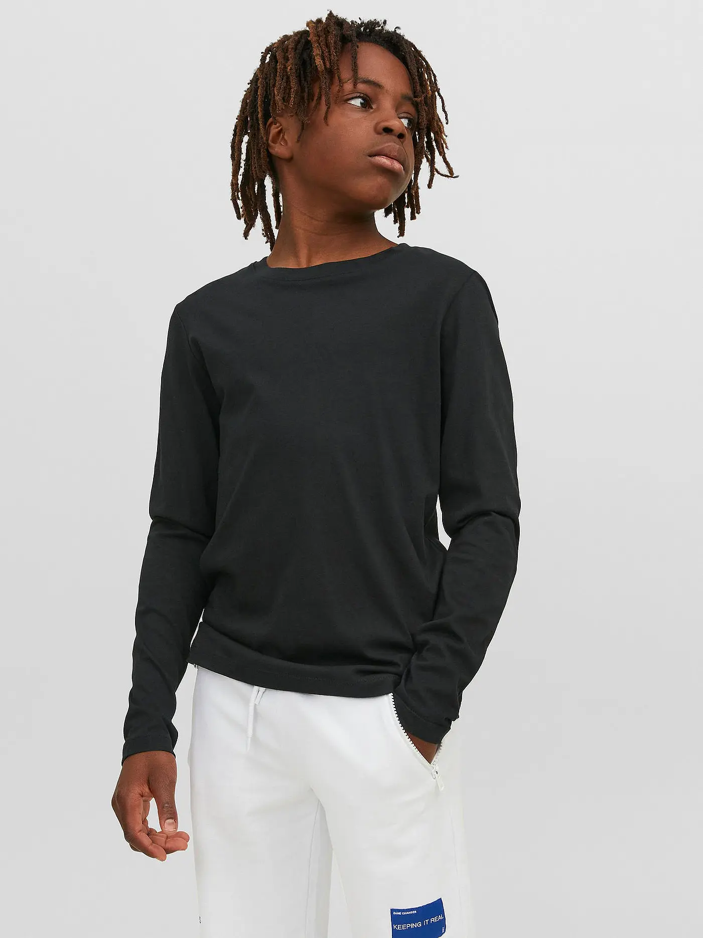 JACK & JONES | Jungen Langarmshirt JJEORGANIC  | schwarz